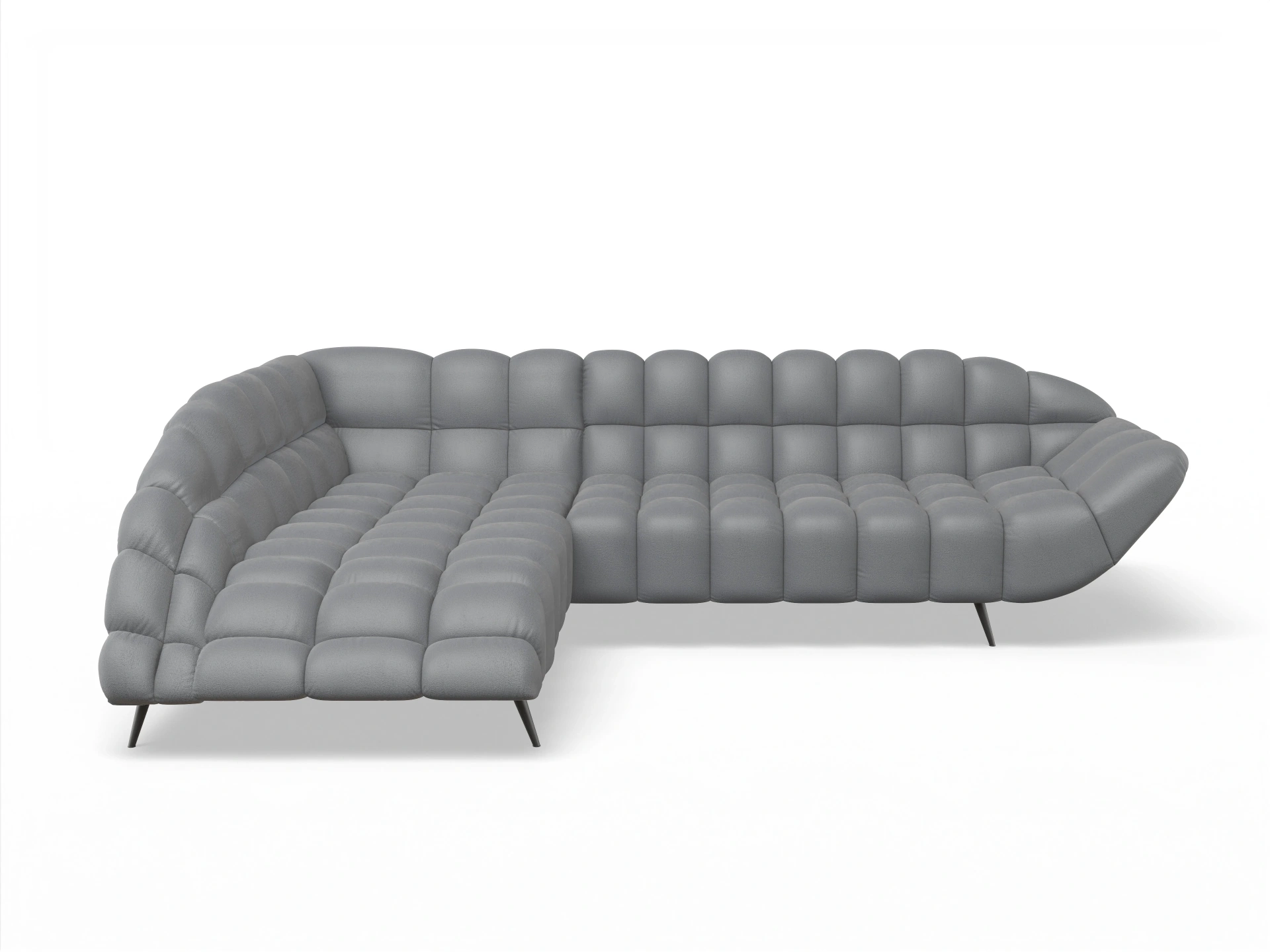 Ansicht des Produktes Girona-O Ecksofa links Abschluss offen in Stoff Grau