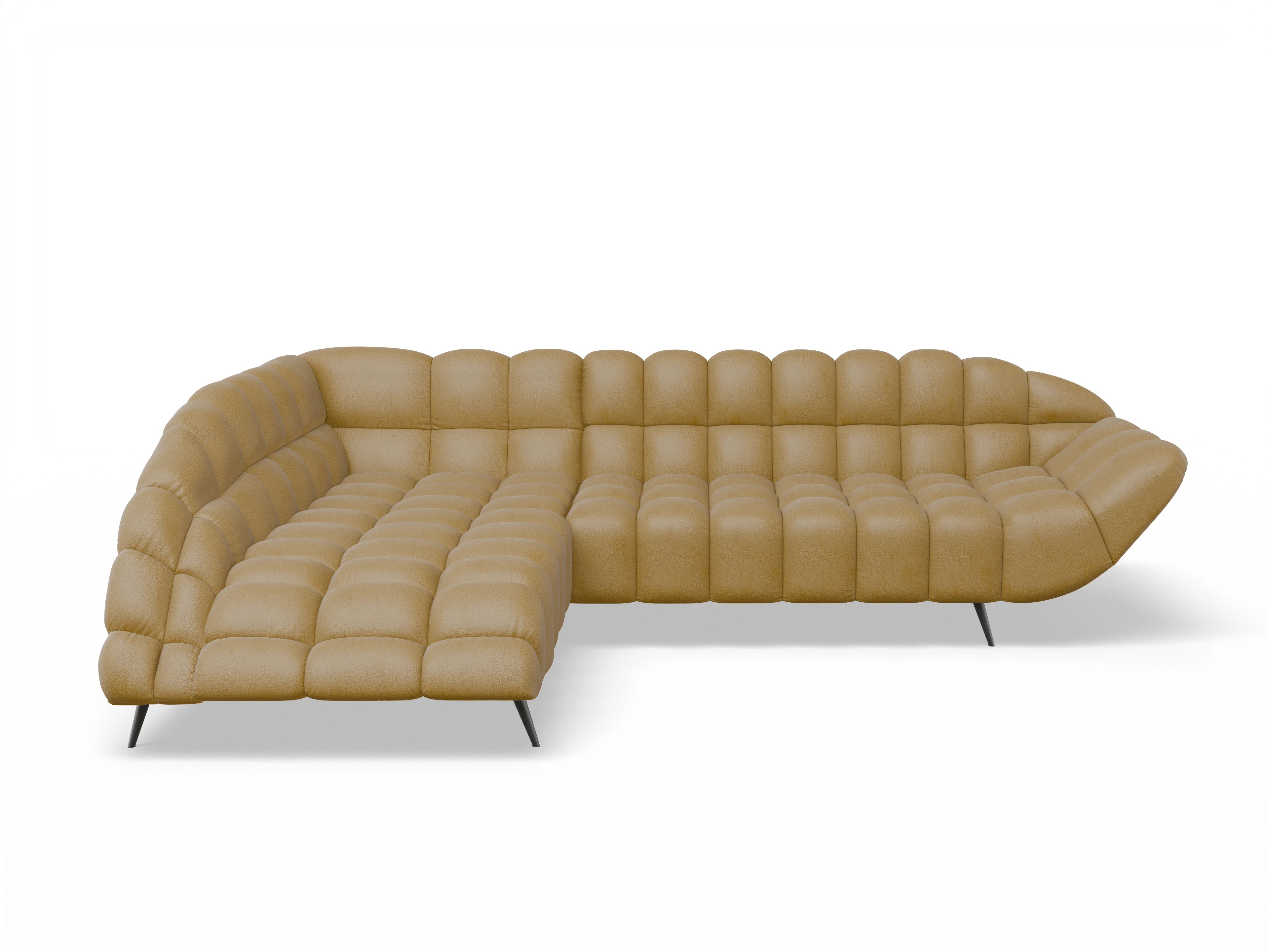 Ansicht des Produktes Girona-O Ecksofa links Abschluss offen in Stoff Gelb