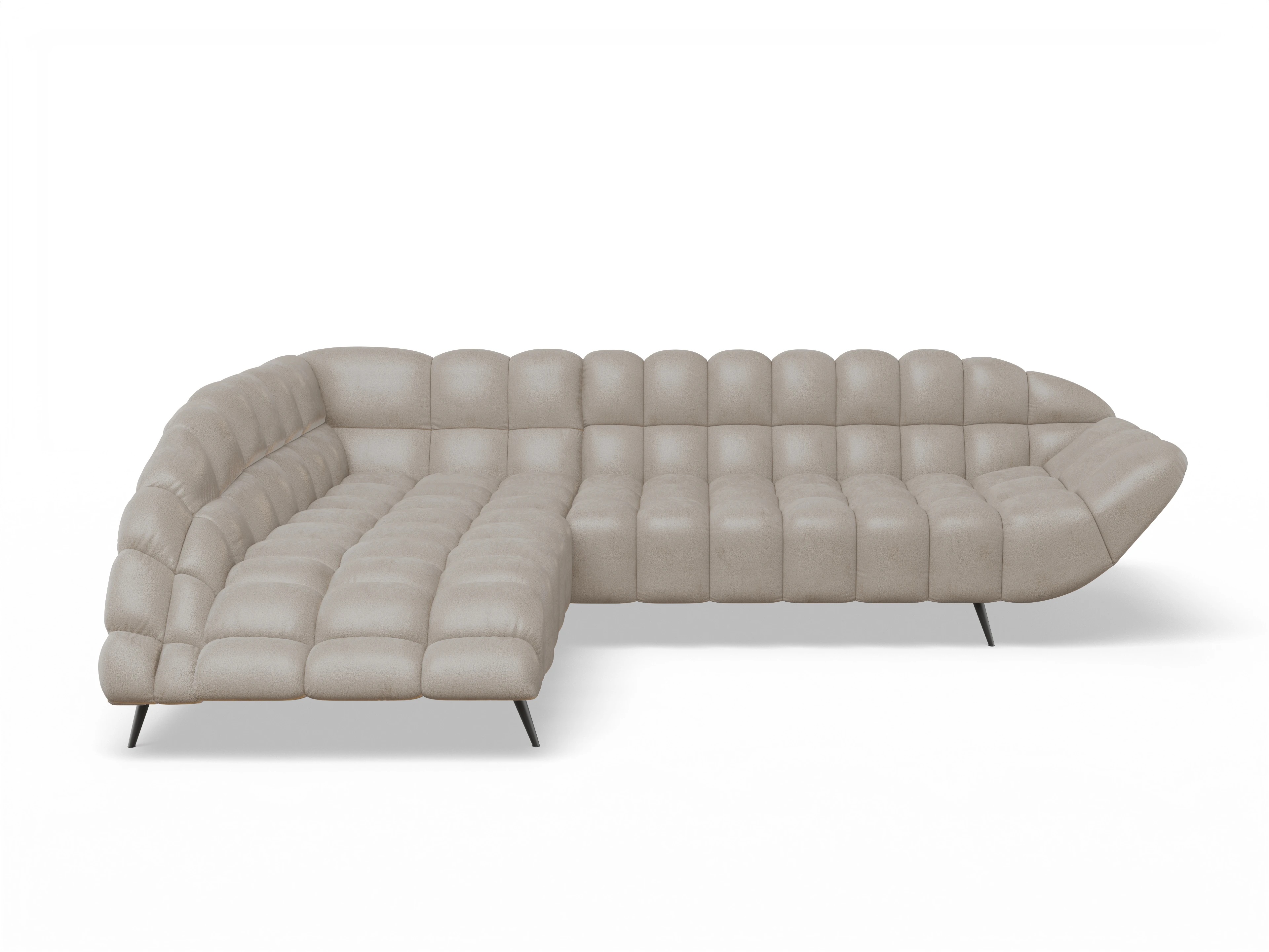 Ansicht des Produktes Girona-O Ecksofa links Abschluss offen in Stoff Beige