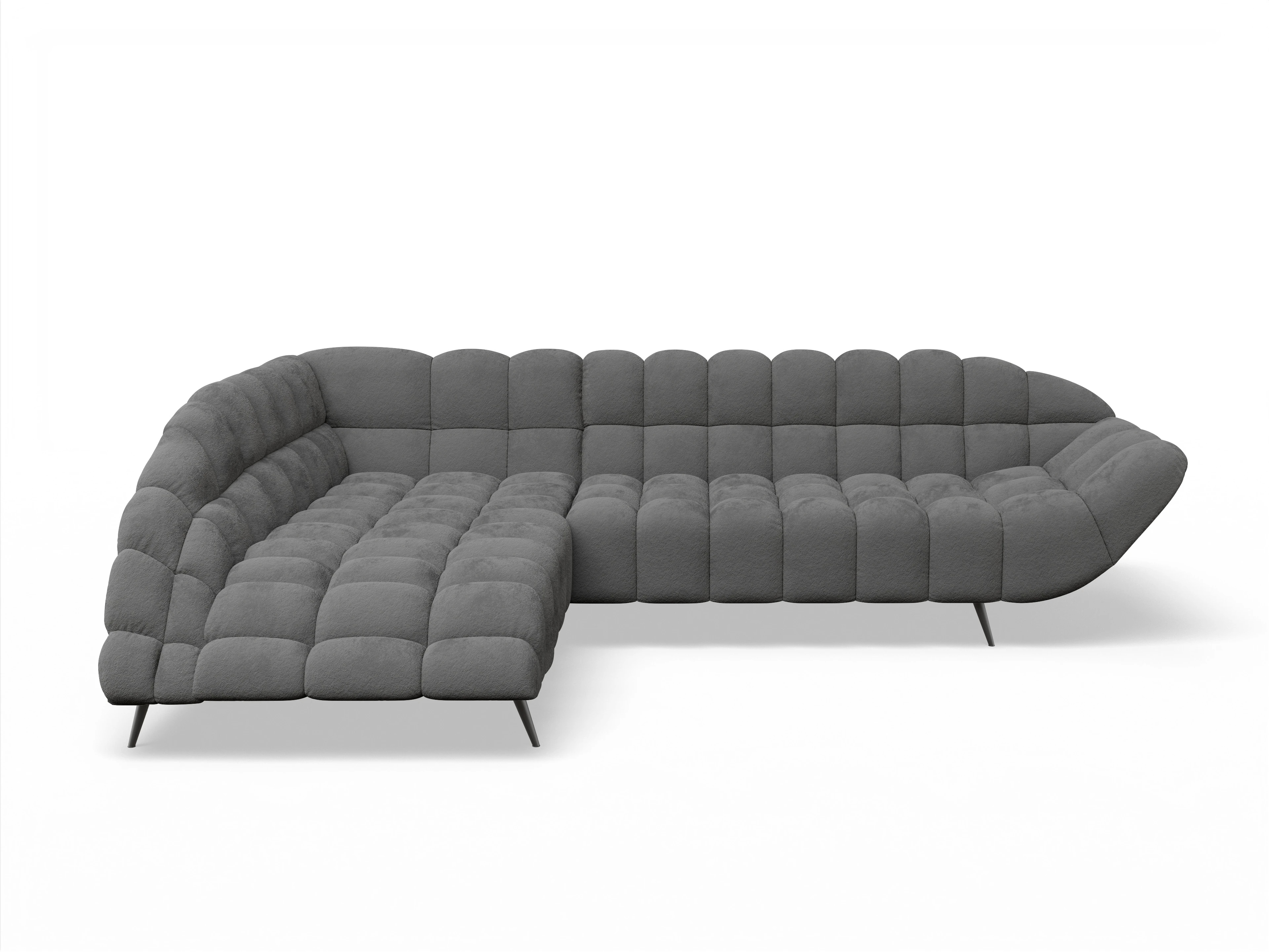 Ansicht des Produktes Girona-O Ecksofa links Abschluss offen in Stoff Grau