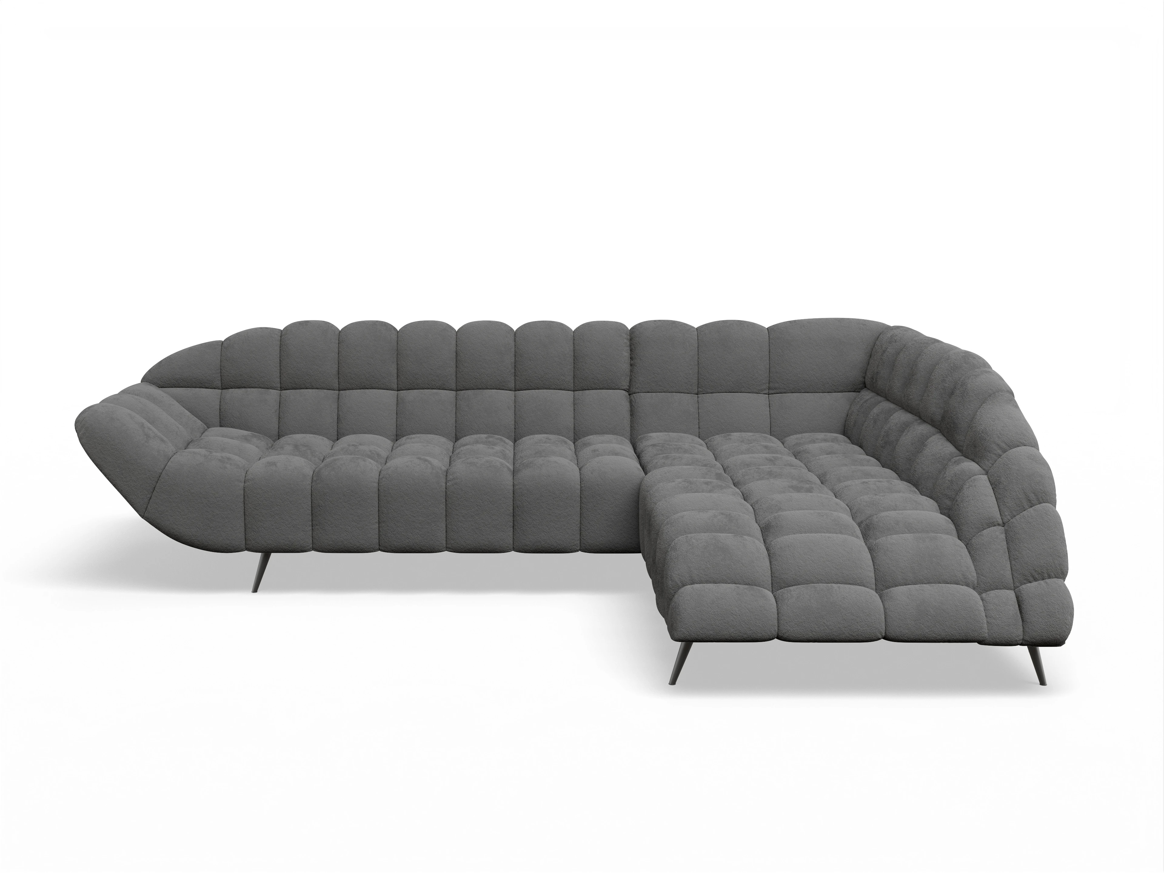 Ansicht des Produktes Girona-O Ecksofa rechts Abschluss offen in Stoff Grau