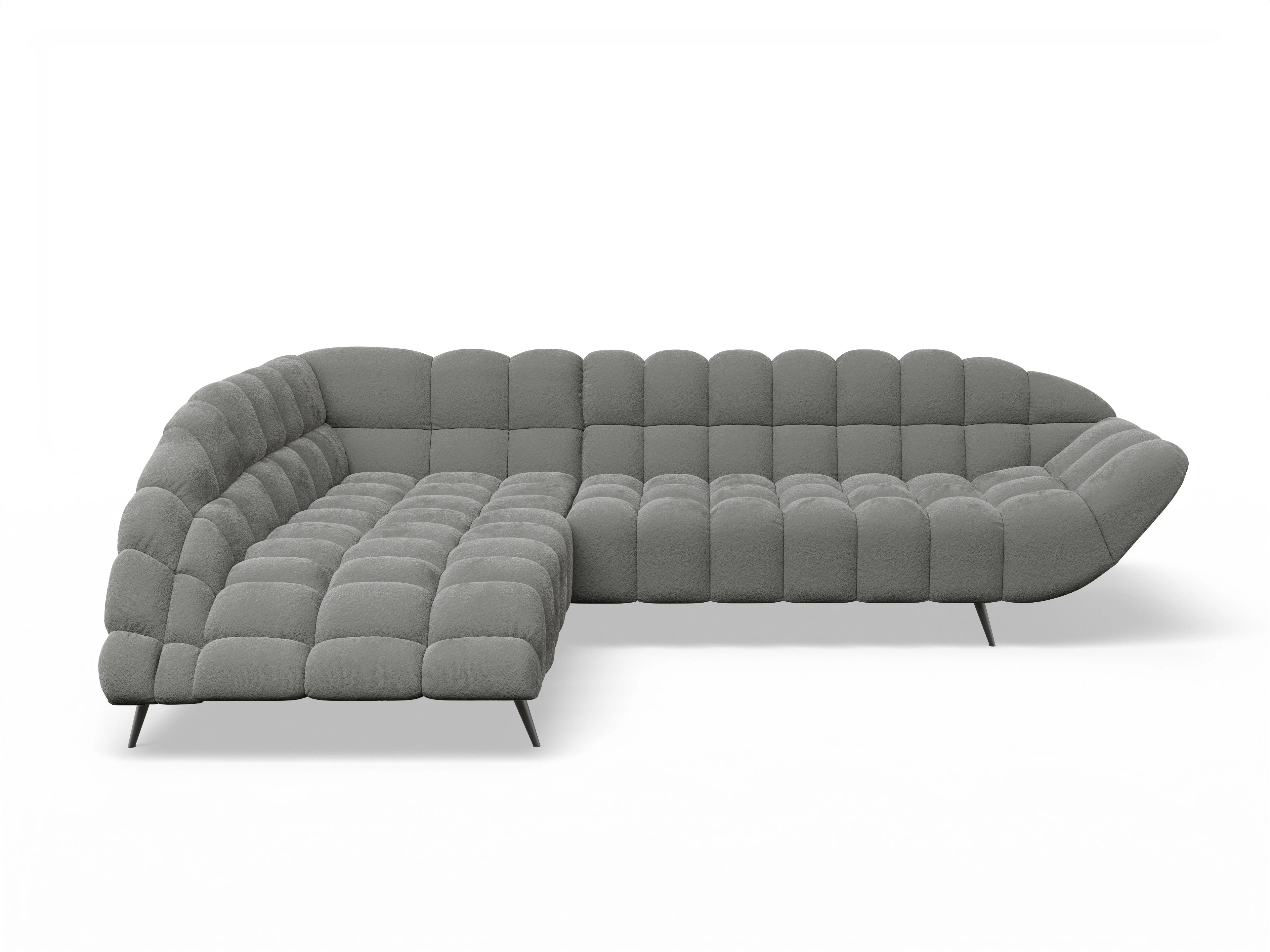 Ansicht des Produktes Girona-O Ecksofa links Abschluss offen in Stoff Braun