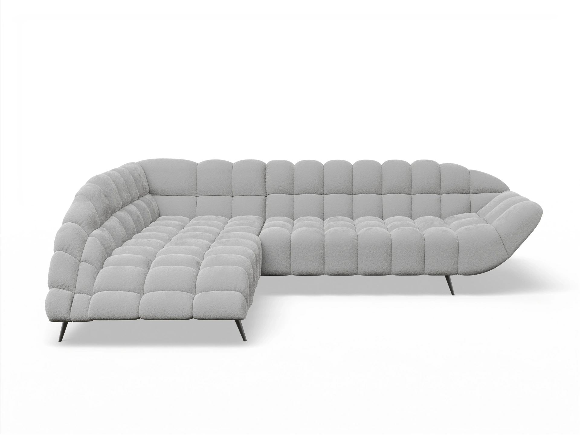 Ansicht des Produktes Girona-O Ecksofa links Abschluss offen in Stoff Grau