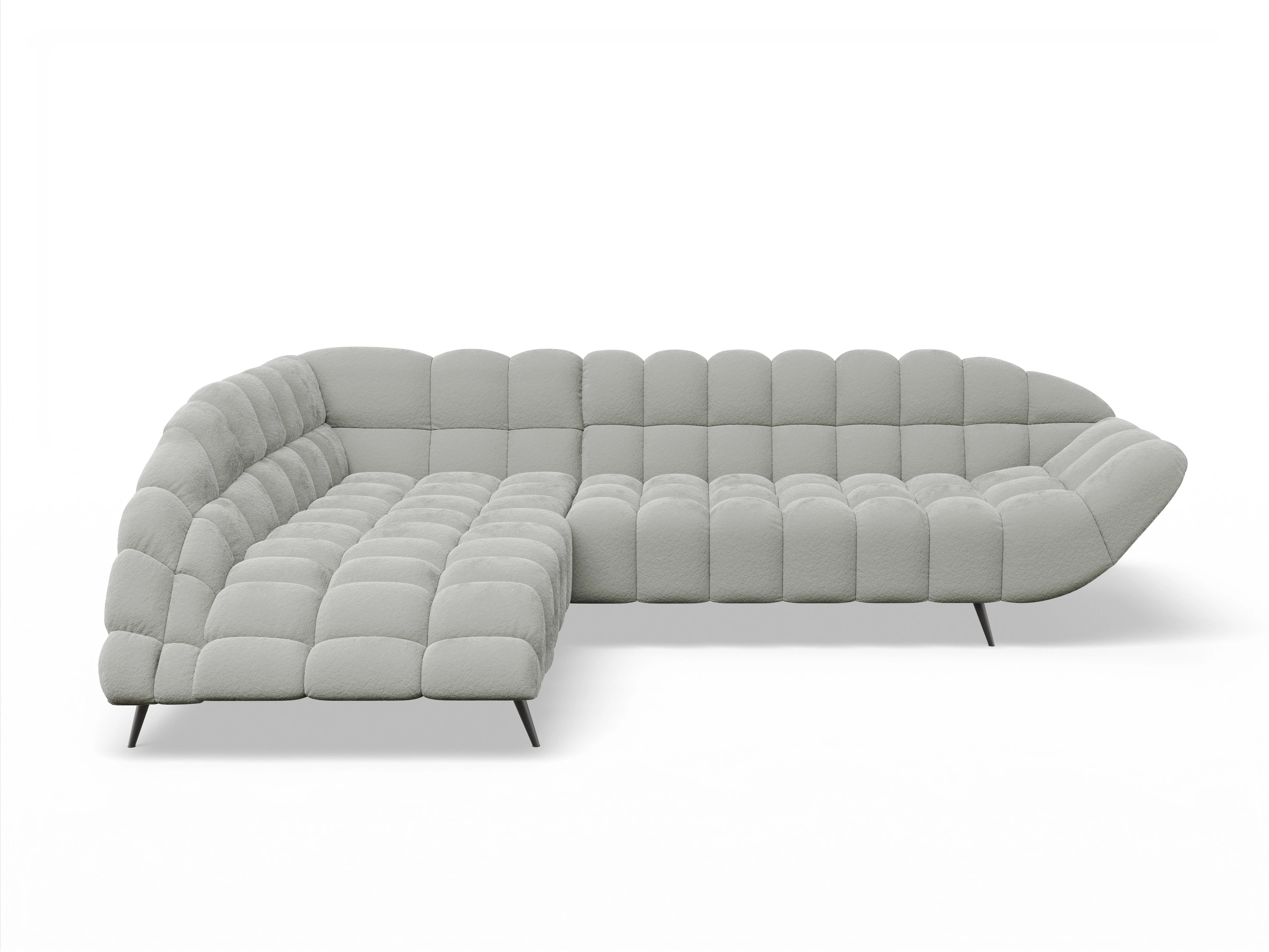 Ansicht des Produktes Girona-O Ecksofa links Abschluss offen in Stoff Grau