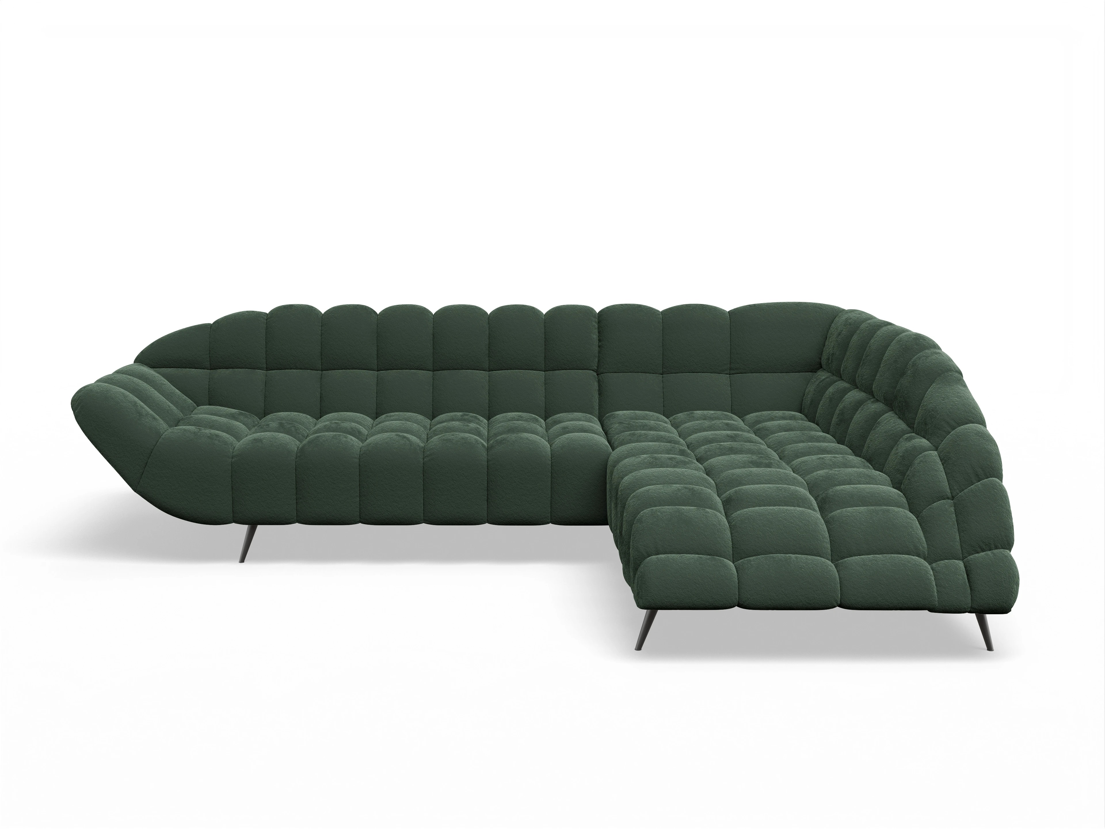 Ansicht des Produktes Girona-O Ecksofa rechts Abschluss offen in Stoff Grün