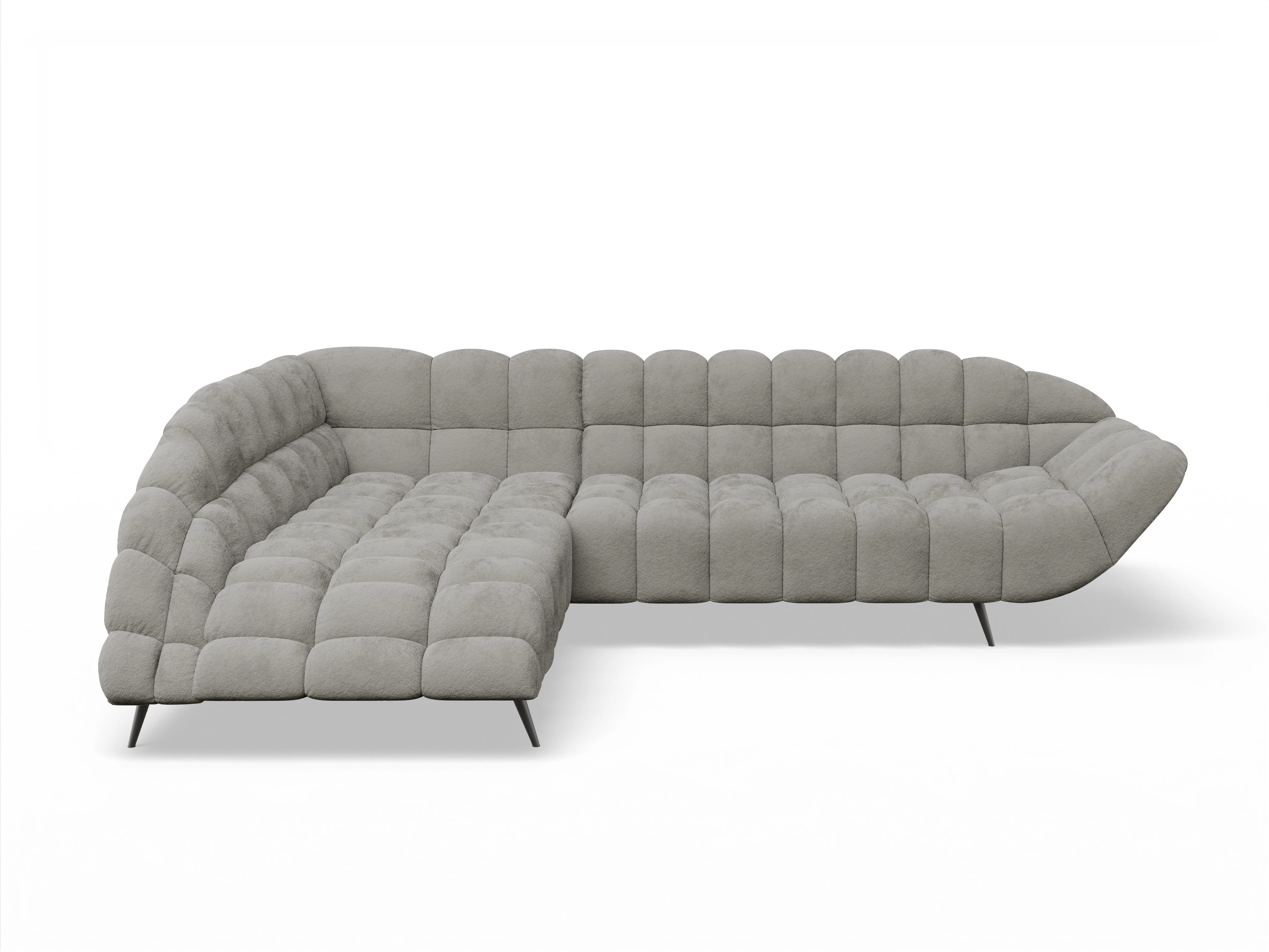 Ansicht des Produktes Girona-O Ecksofa links Abschluss offen in Stoff Braun