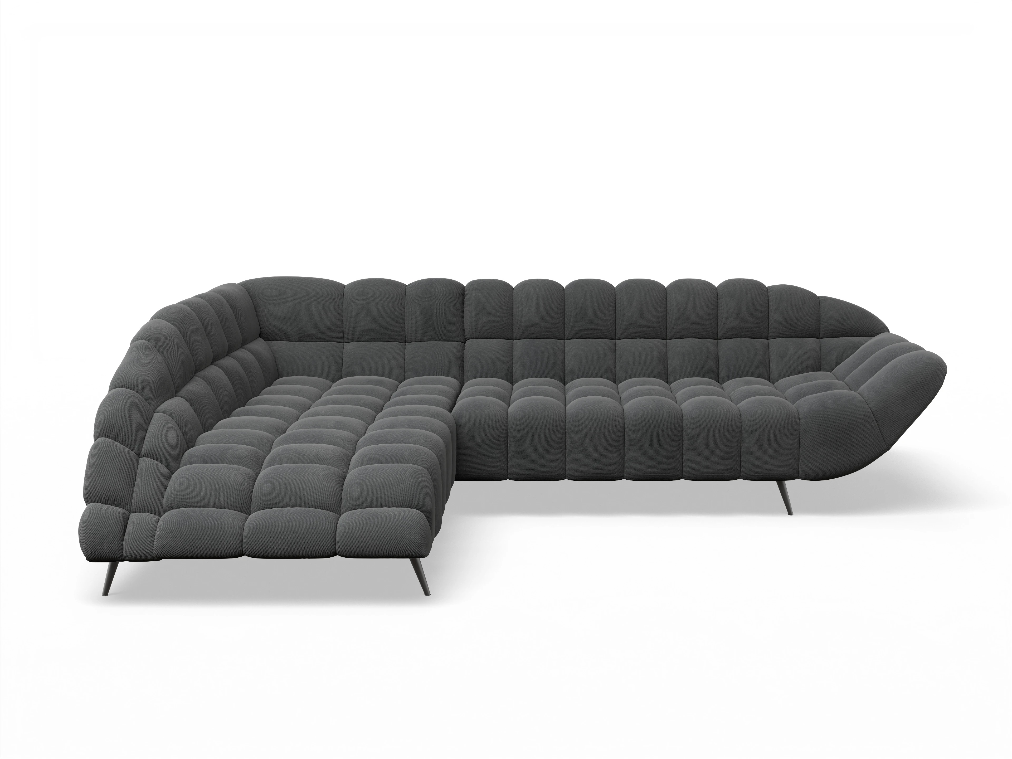 Ansicht des Produktes Girona-O Ecksofa links Abschluss offen in Stoff Grau