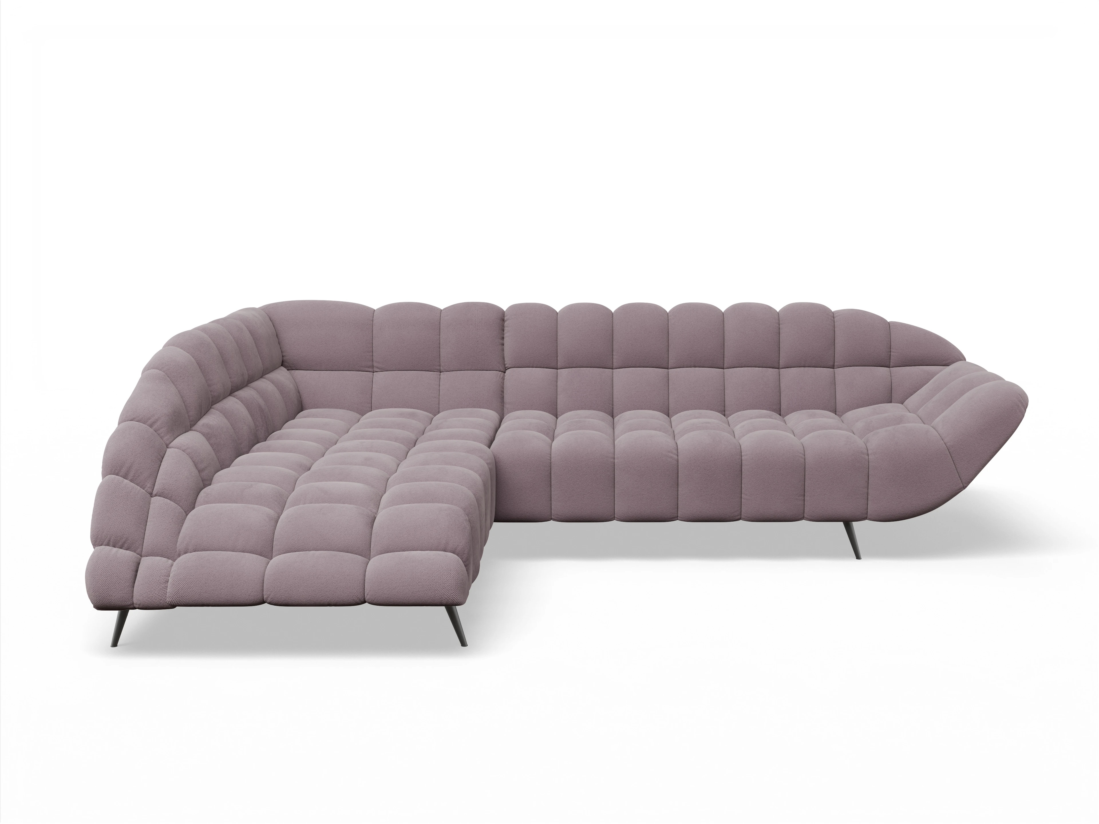 Ansicht des Produktes Girona-O Ecksofa links Abschluss offen in Stoff Rosa