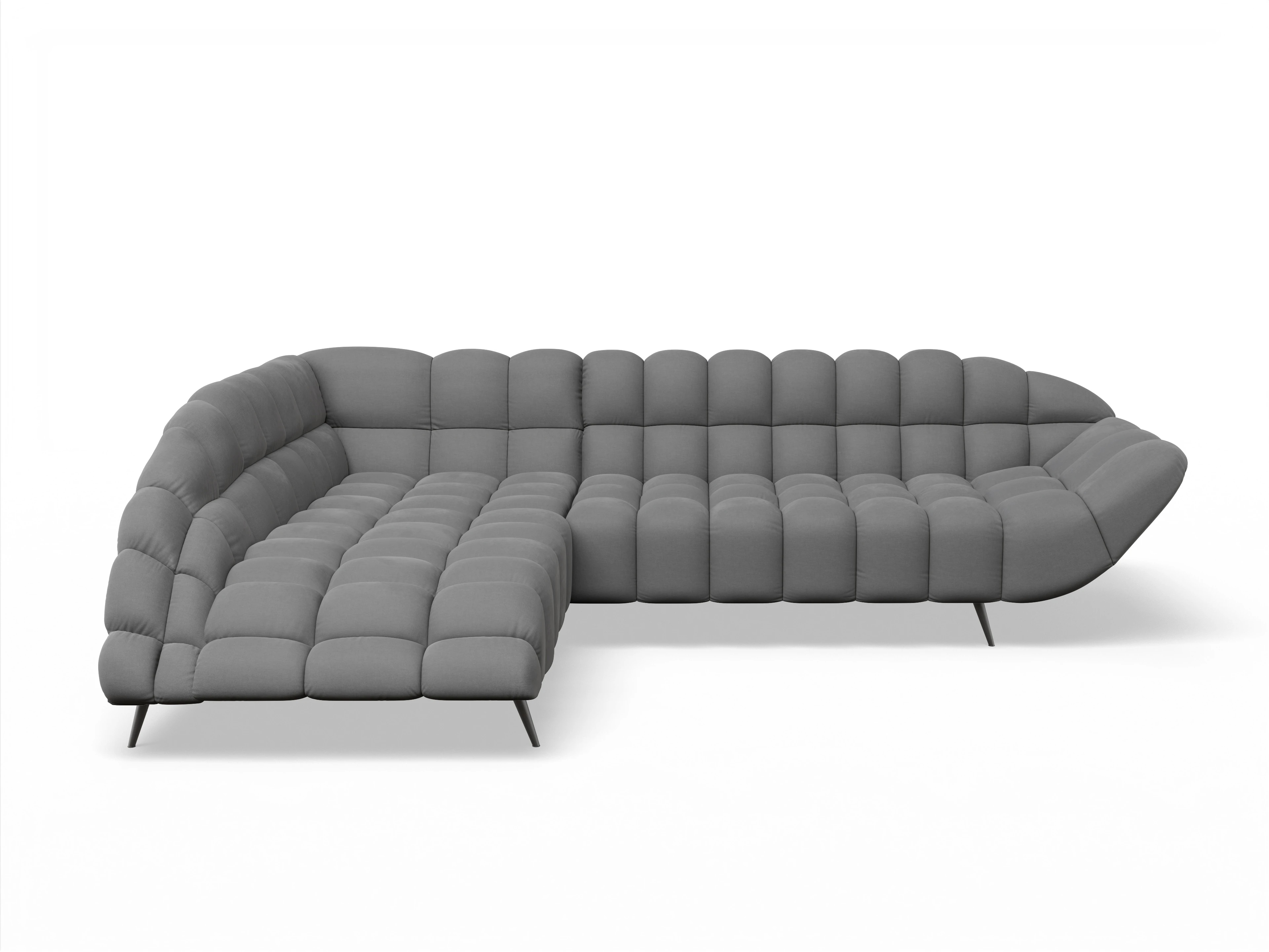 Ansicht des Produktes Girona-O Ecksofa links Abschluss offen in Stoff Grau