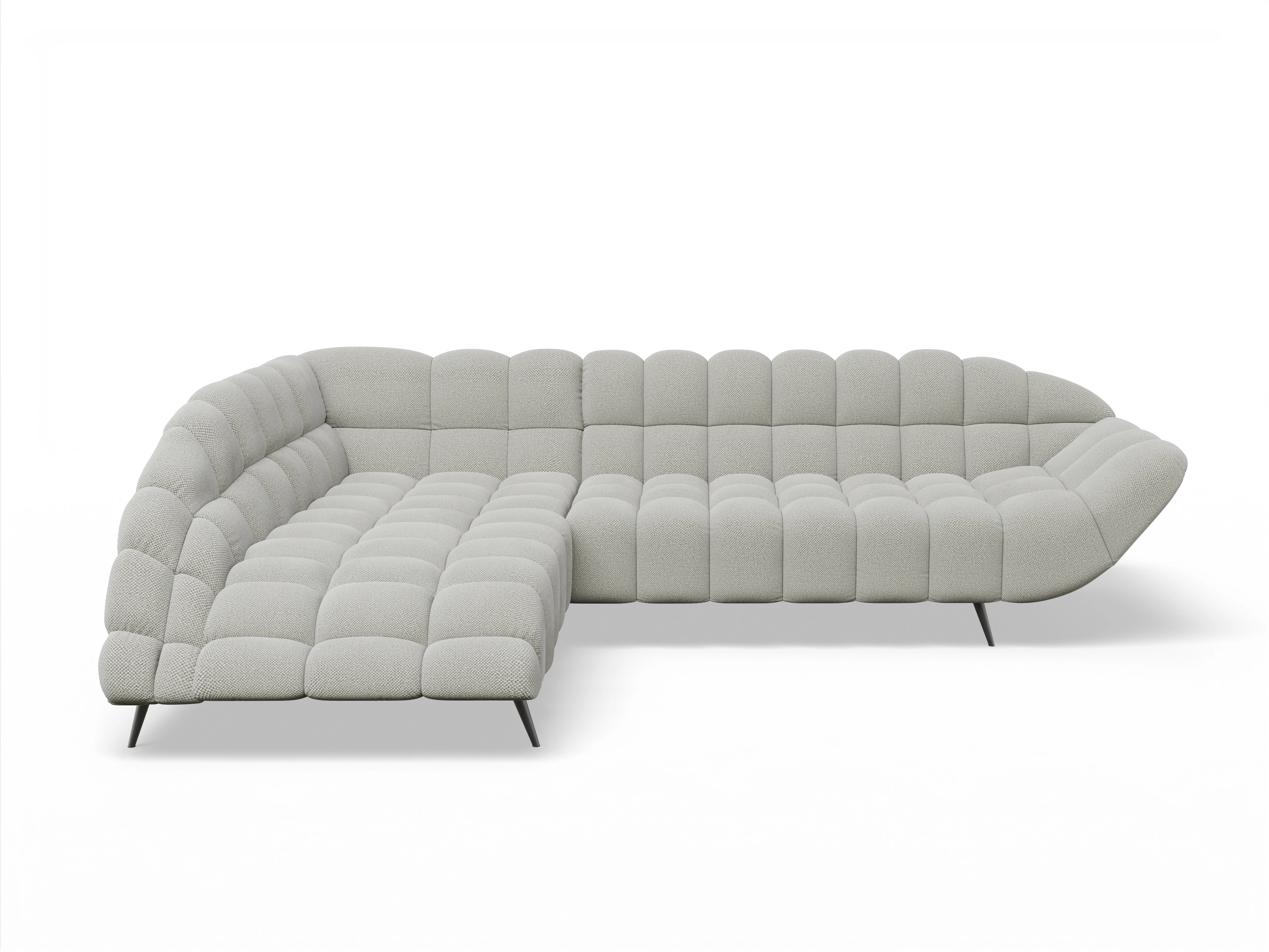 Ansicht des Produktes Girona-O Ecksofa links Abschluss offen in Stoff Beige