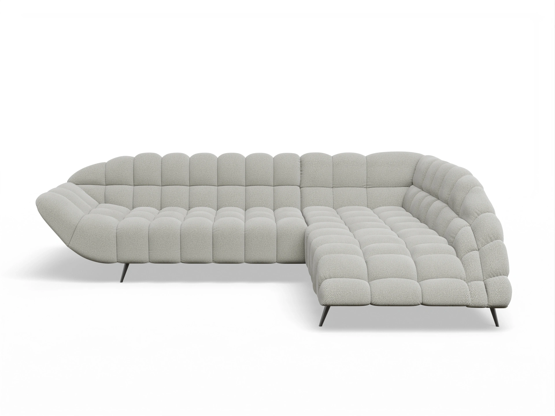Ansicht des Produktes Girona-O Ecksofa rechts Abschluss offen in Stoff Beige