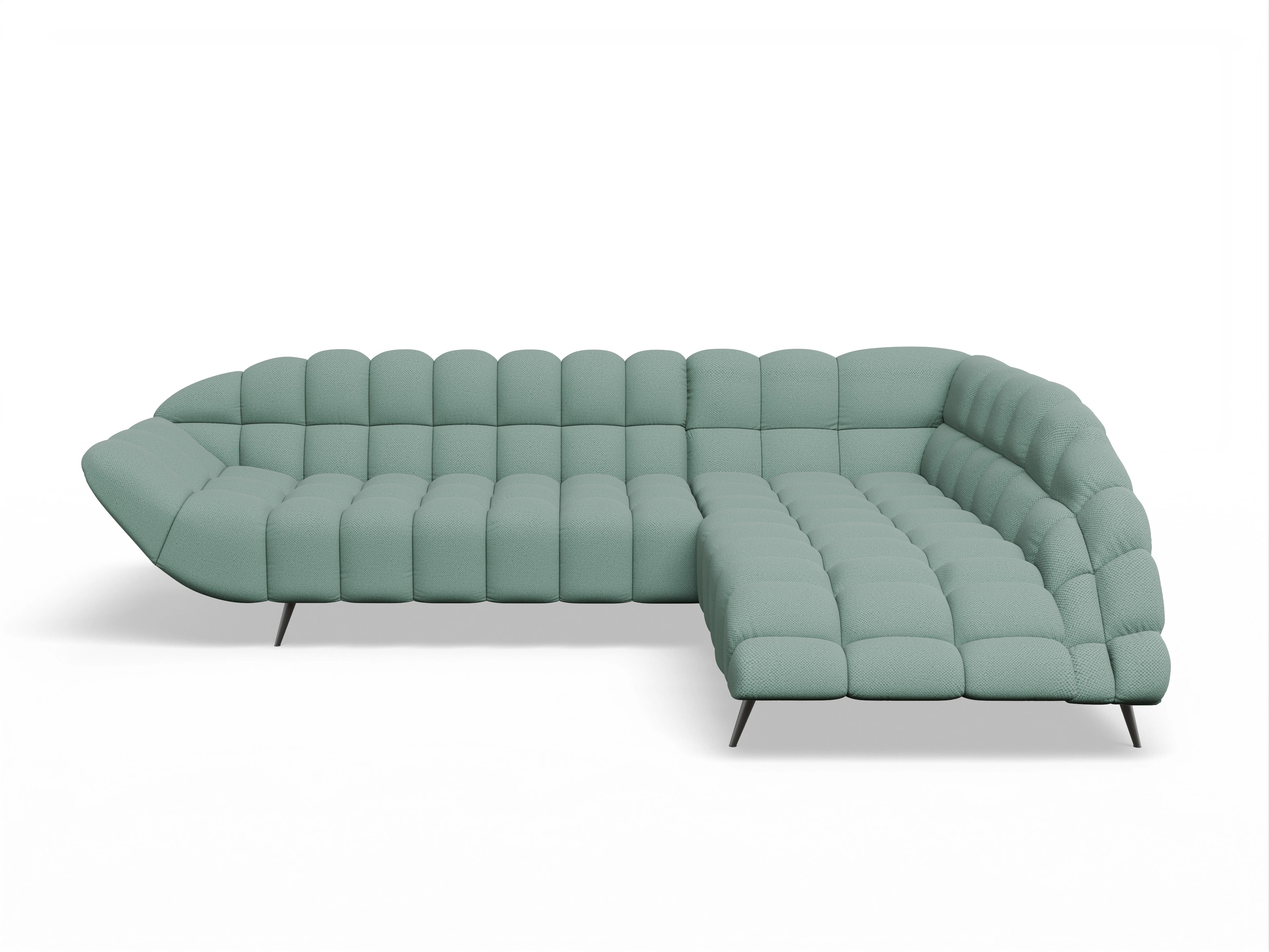 Ansicht des Produktes Girona-O Ecksofa rechts Abschluss offen in Stoff Blau