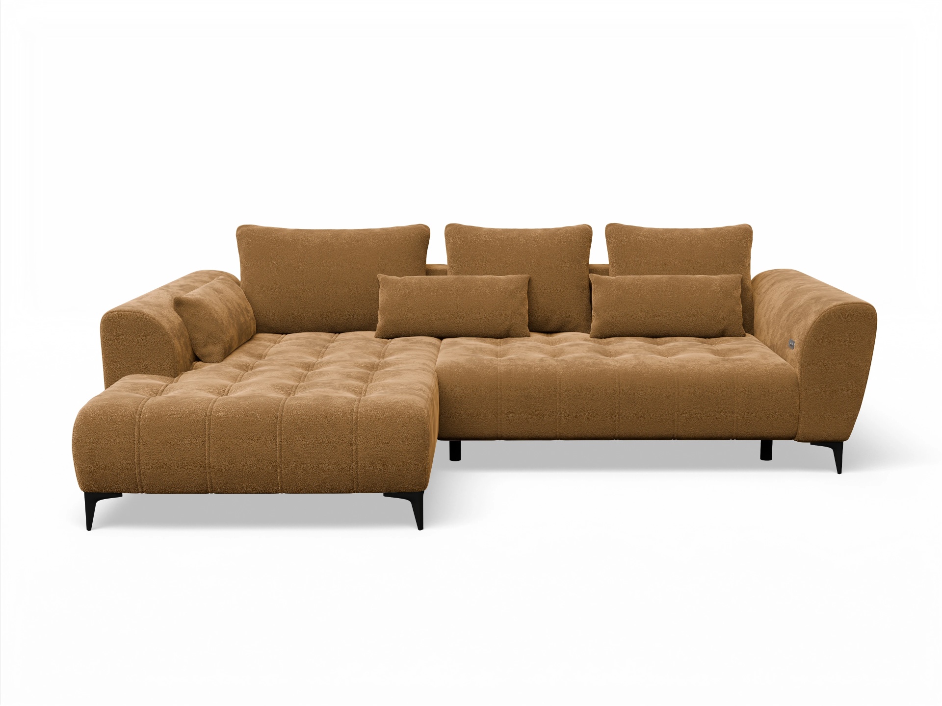 Ansicht des Produktes Granada-O Ecksofa links Abschluss offen in Stoff Orange