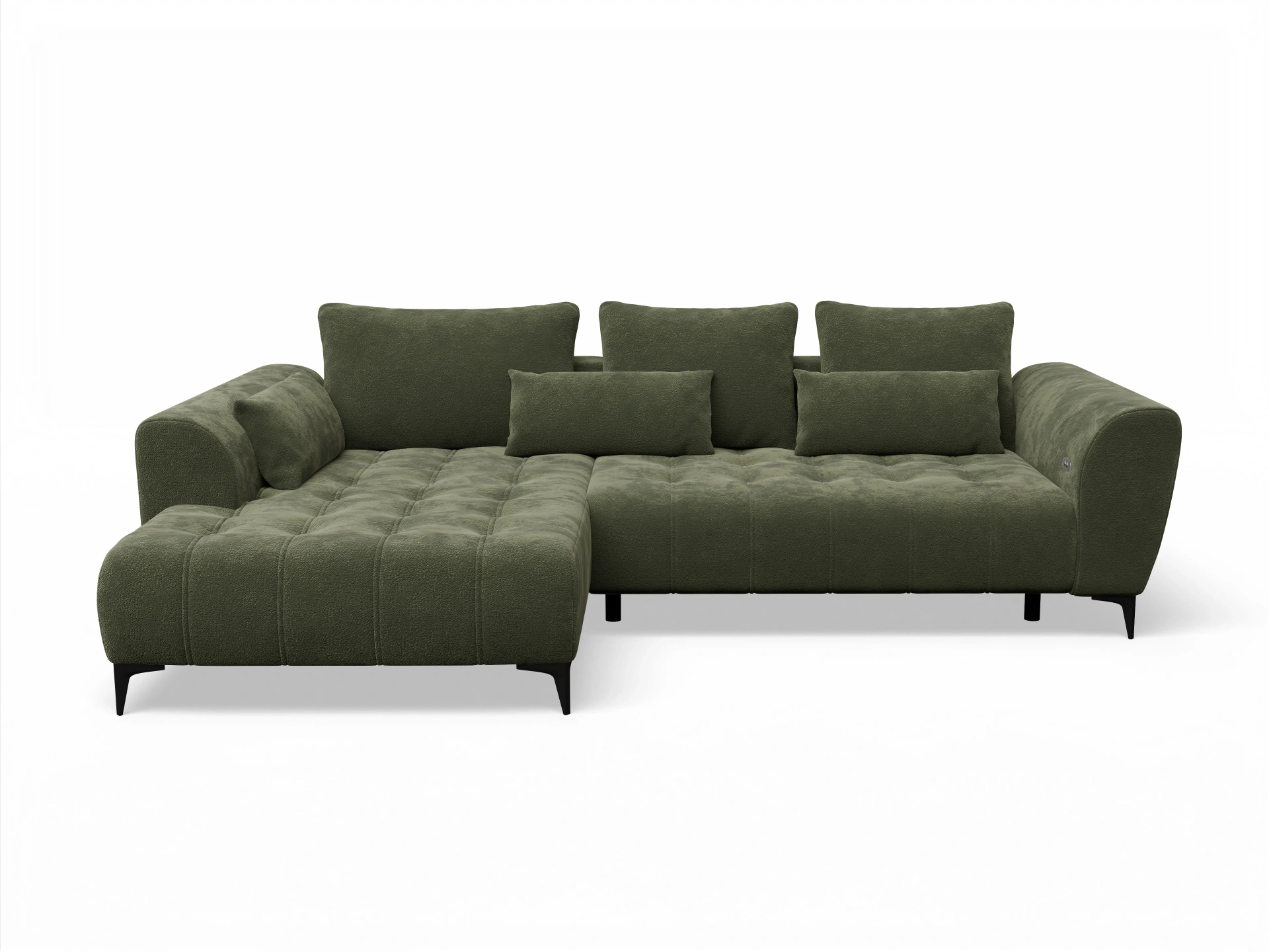 Ansicht des Produktes Granada-O Ecksofa links Abschluss offen in Stoff Grün