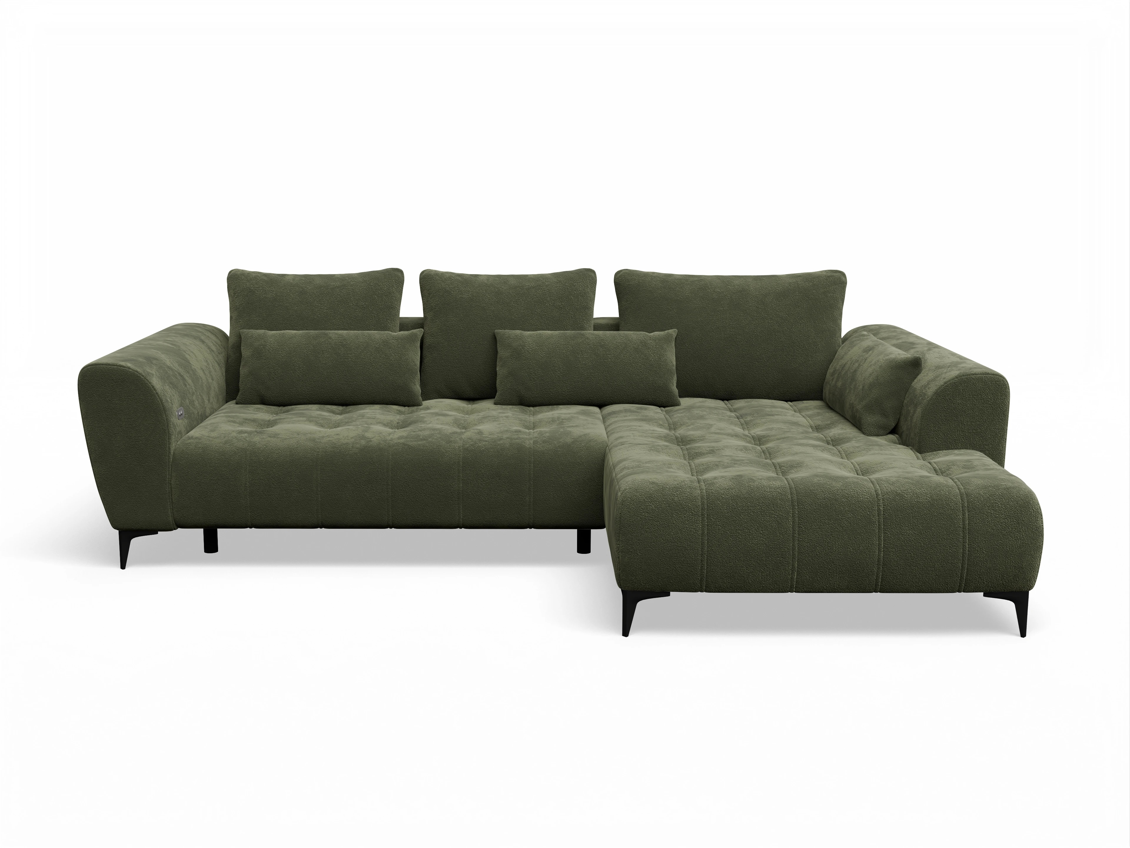 Ansicht des Produktes Granada-O Ecksofa rechts Abschluss offen in Stoff Grün