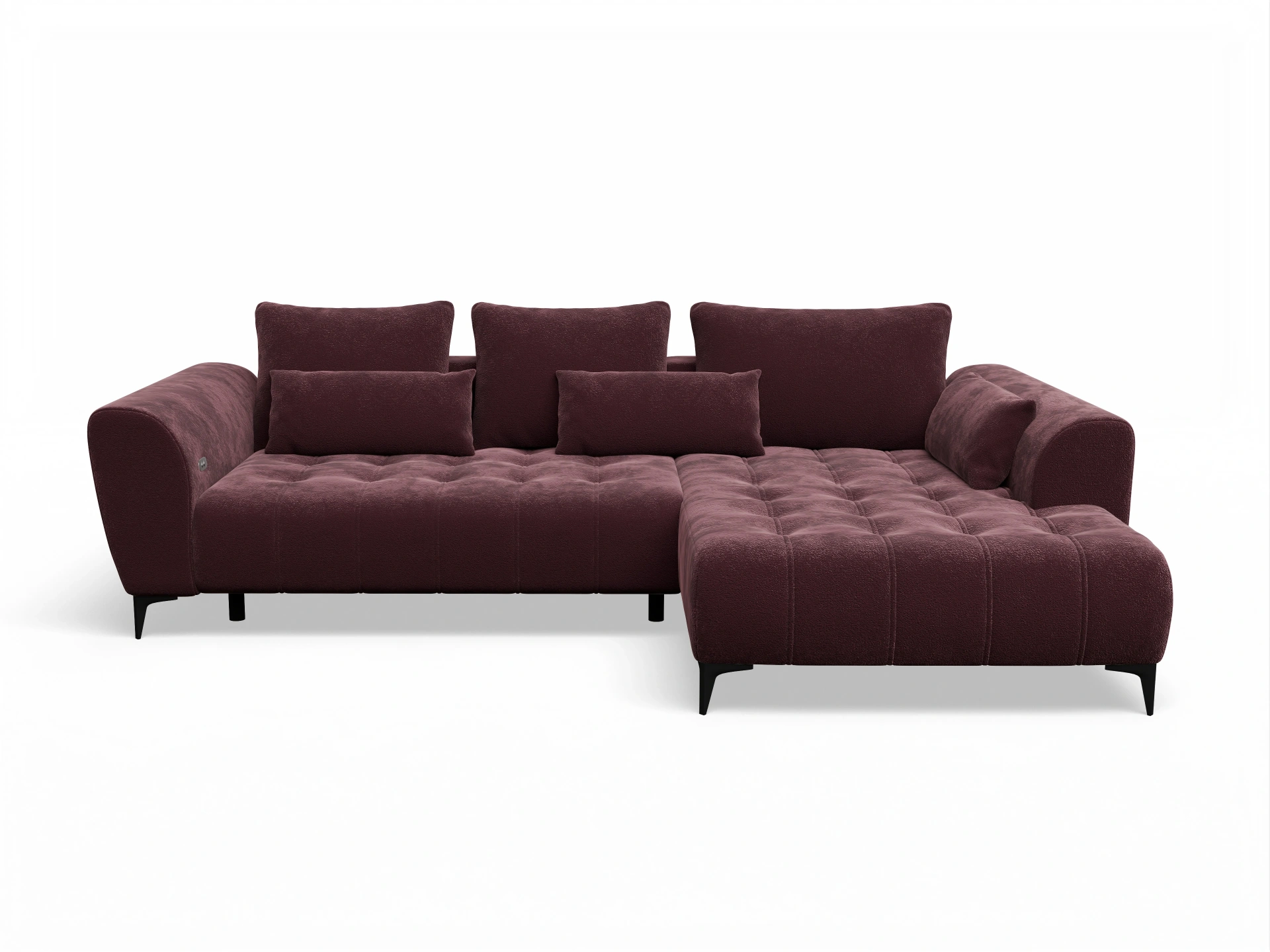 Ansicht des Produktes Granada-O Ecksofa rechts Abschluss offen in Stoff Rot