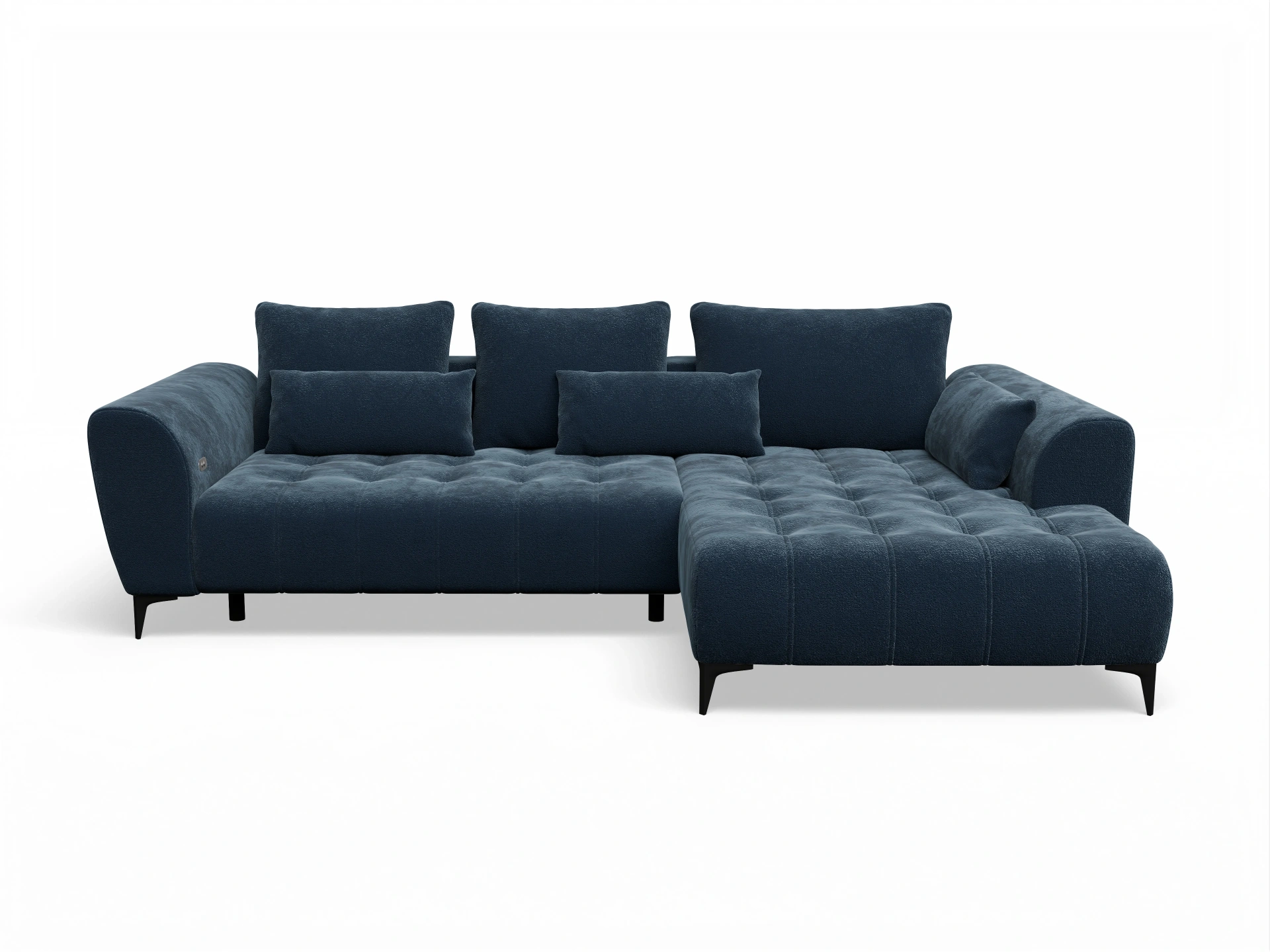 Ansicht des Produktes Granada-O Ecksofa rechts Abschluss offen in Stoff Blau