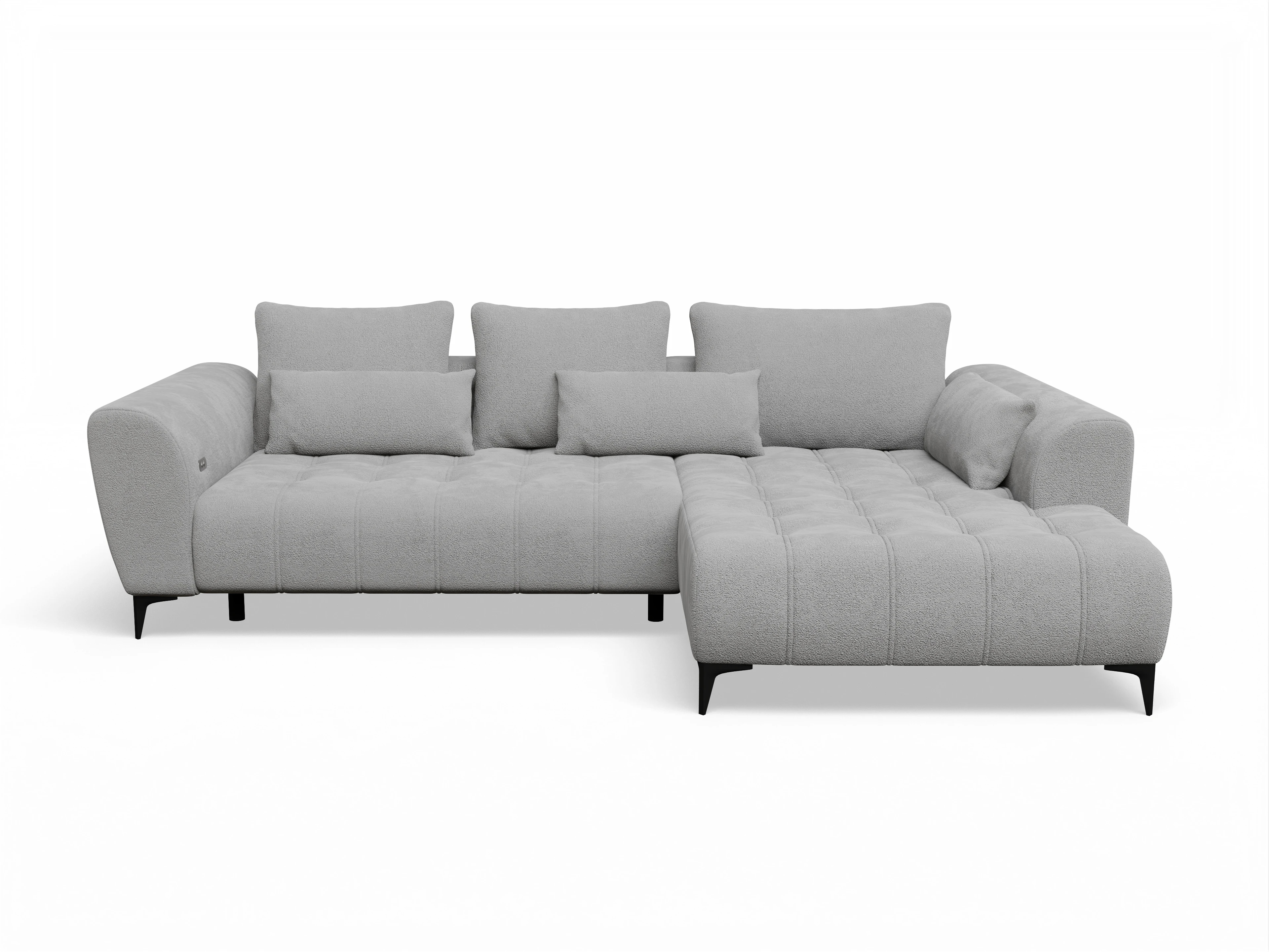 Ansicht des Produktes Granada-O Ecksofa rechts Abschluss offen in Stoff Grau