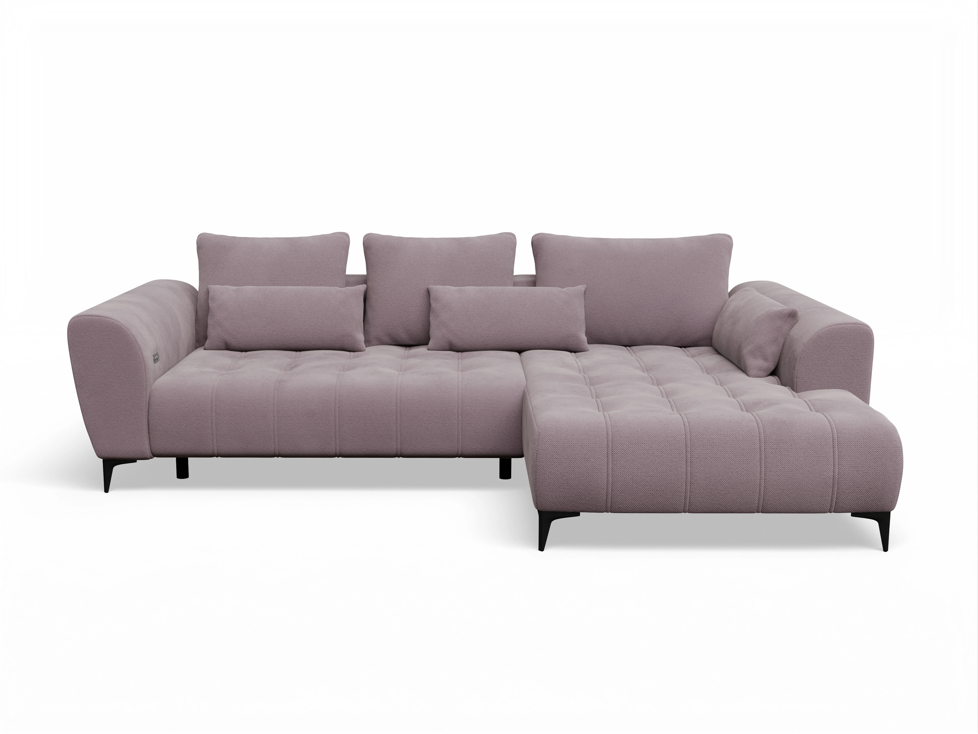 Ansicht des Produktes Granada-O Ecksofa rechts Abschluss offen in Stoff Lila