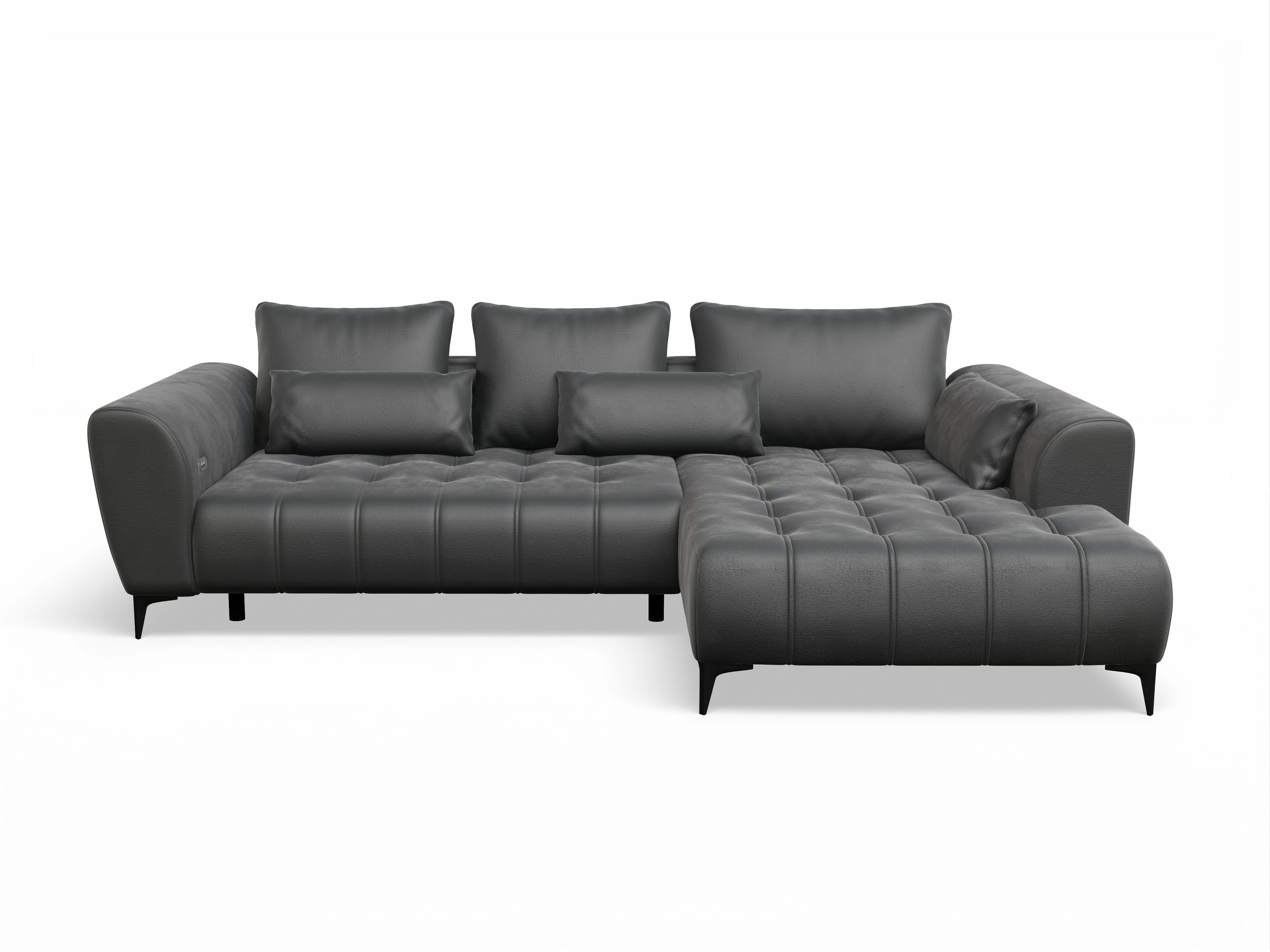 Ansicht des Produktes Granada-O Ecksofa rechts Abschluss offen in Stoff Grau