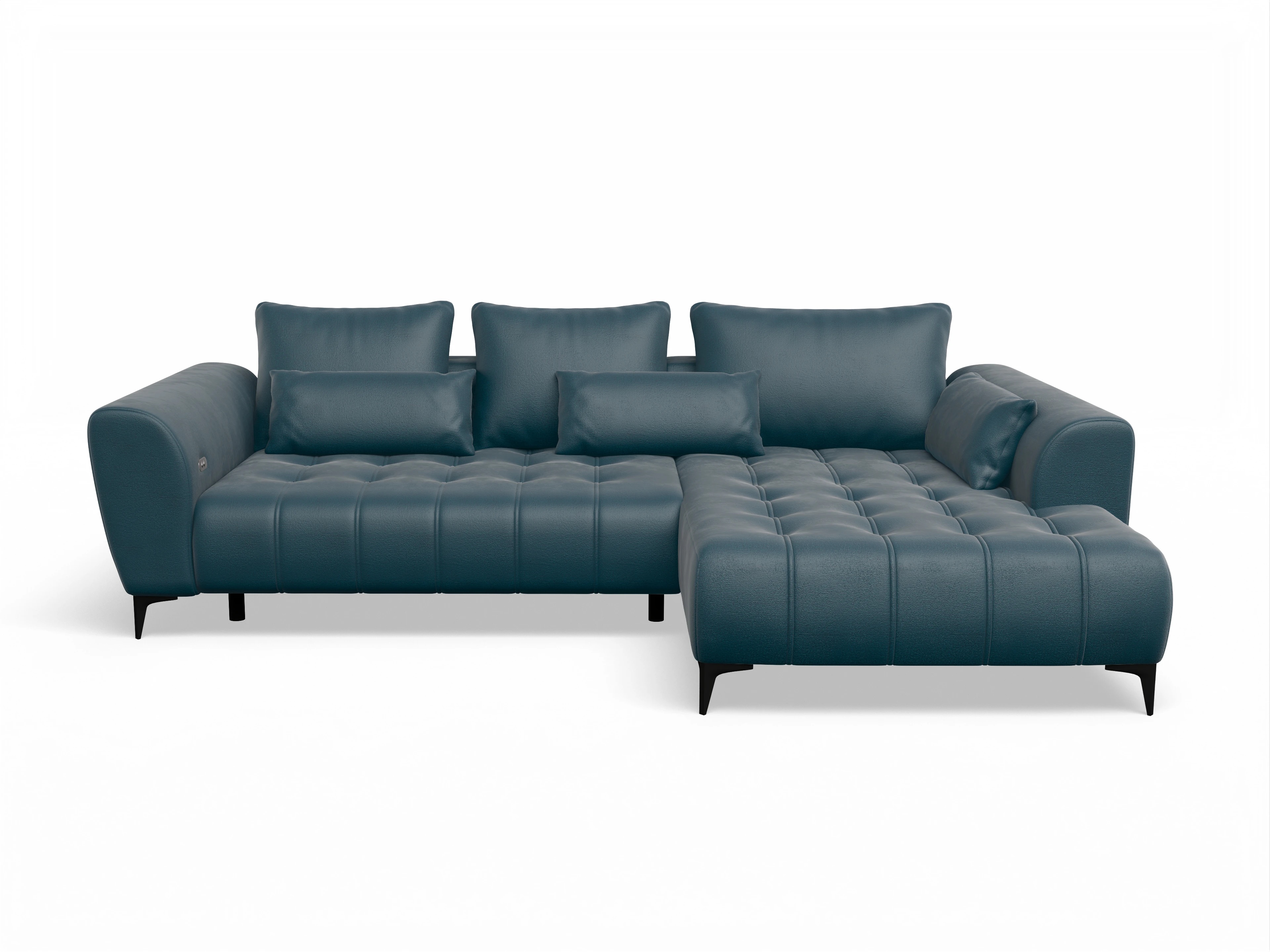 Ansicht des Produktes Granada-O Ecksofa rechts Abschluss offen in Stoff Blau