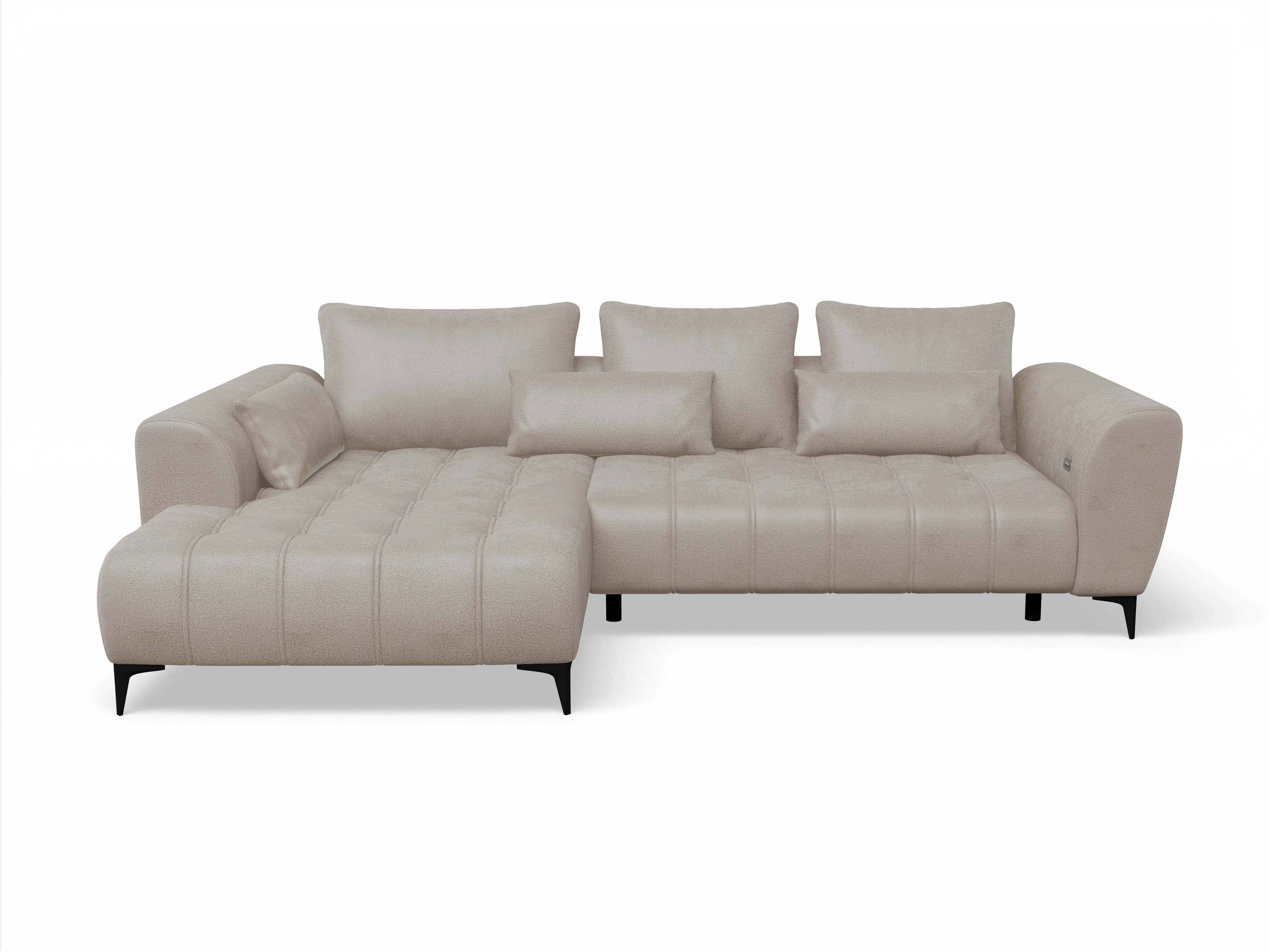Ansicht des Produktes Granada-O Ecksofa links Abschluss offen in Stoff Beige