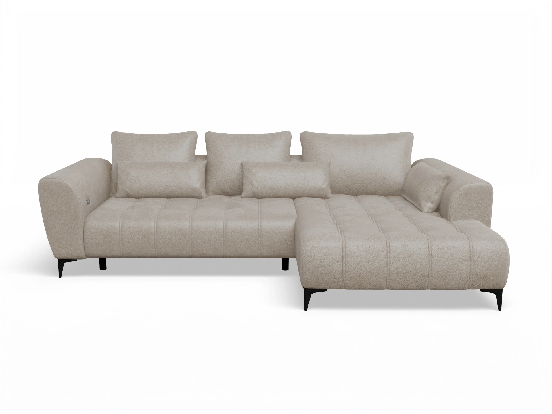 Ansicht des Produktes Granada-O Ecksofa rechts Abschluss offen in Stoff Beige