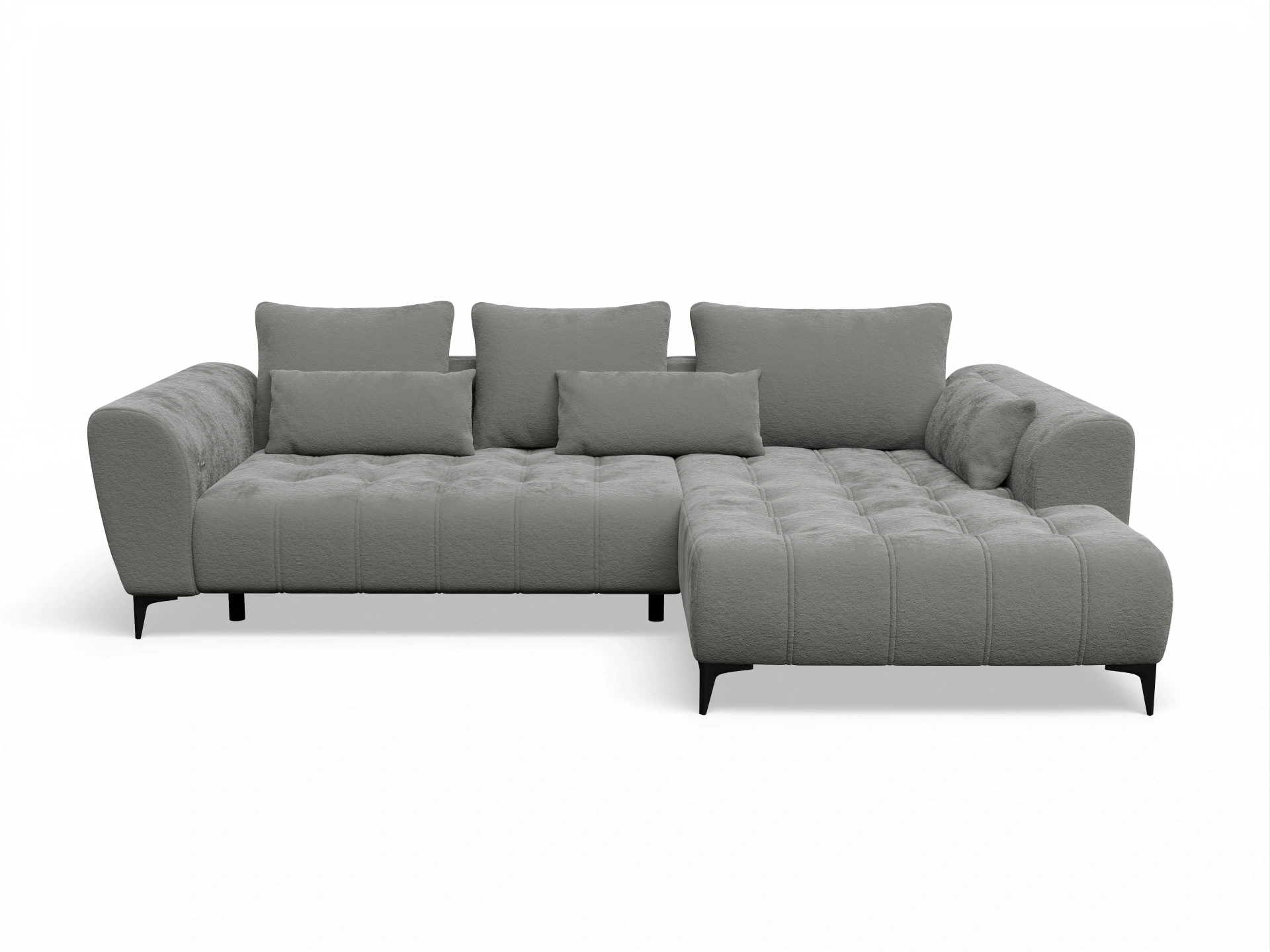 Ansicht des Produktes Granada-O Ecksofa rechts Abschluss offen in Stoff Braun