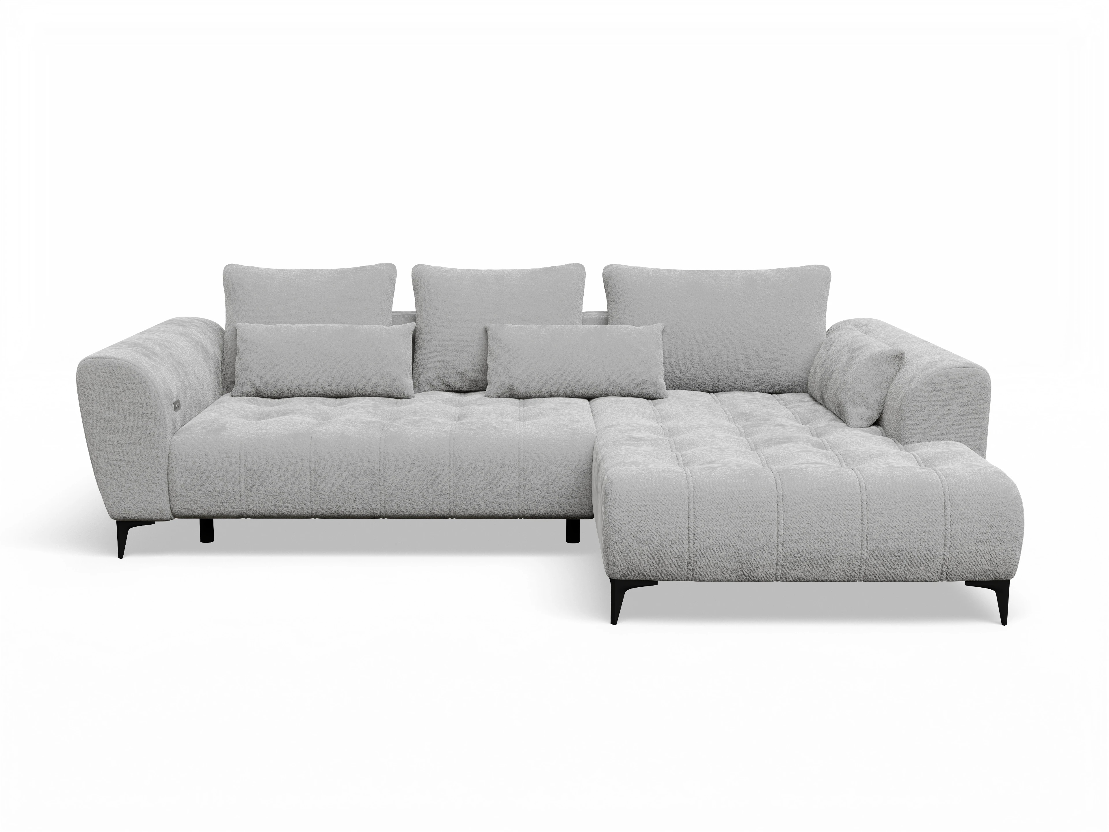 Granada OT Small R Ansicht des Produktes Granada-O Ecksofa rechts Abschluss offen in Stoff Grau