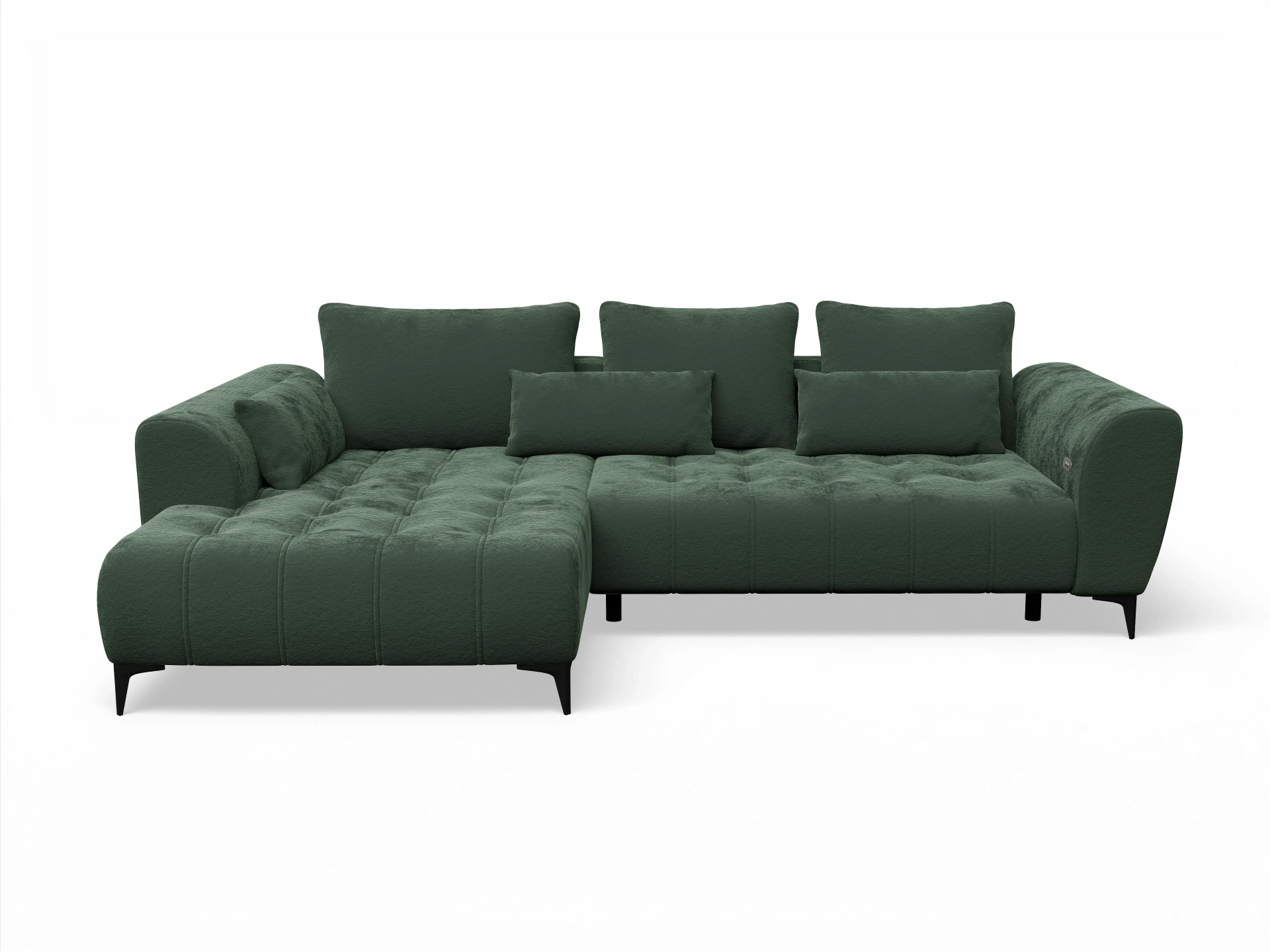 Ansicht des Produktes Granada-O Ecksofa links Abschluss offen in Stoff Grün