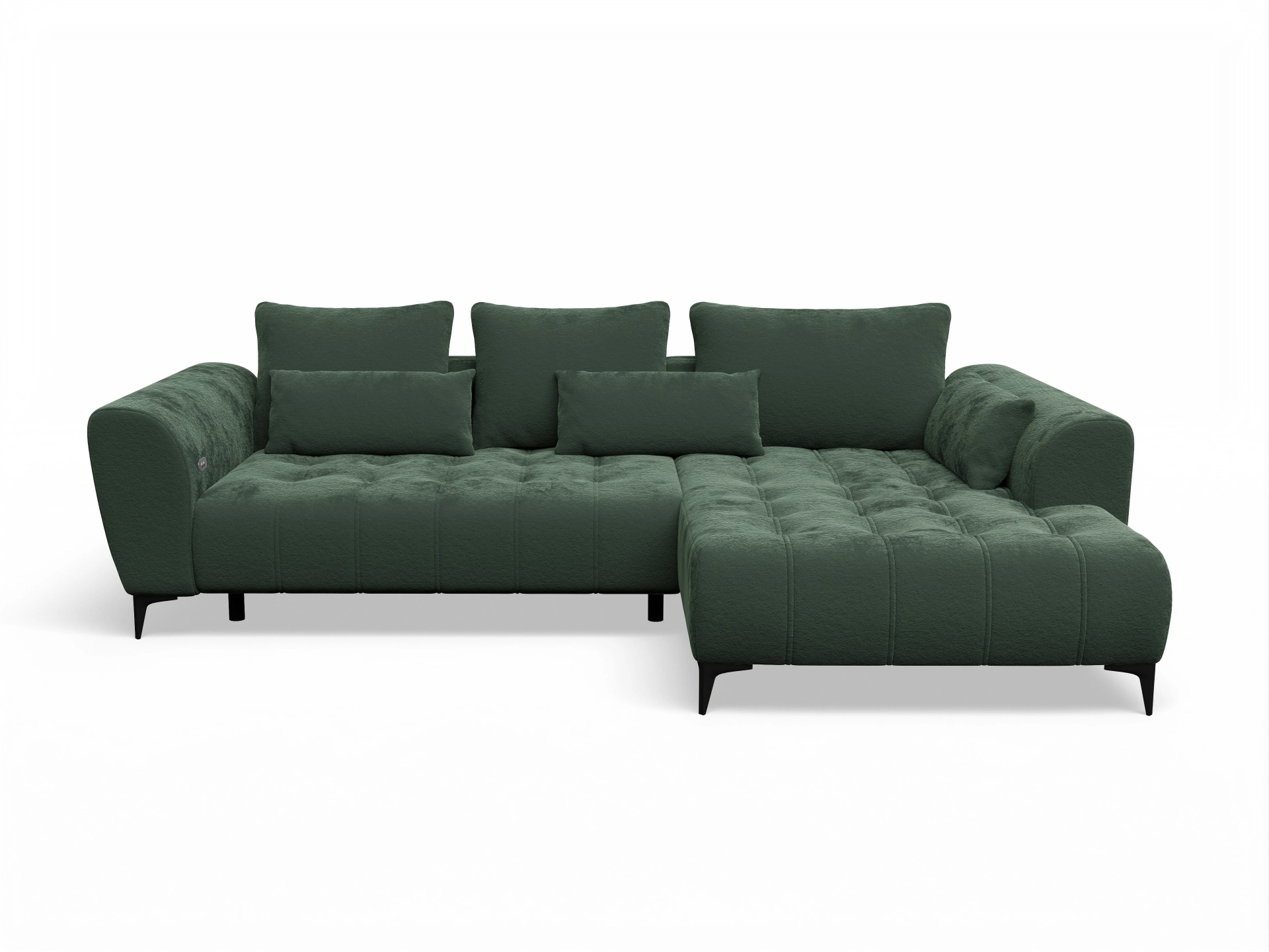 Ansicht des Produktes Granada-O Ecksofa rechts Abschluss offen in Stoff Grün