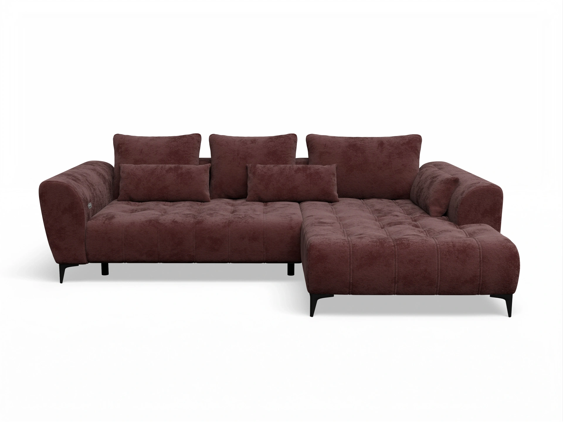 Ansicht des Produktes Granada-O Ecksofa rechts Abschluss offen in Stoff Rot