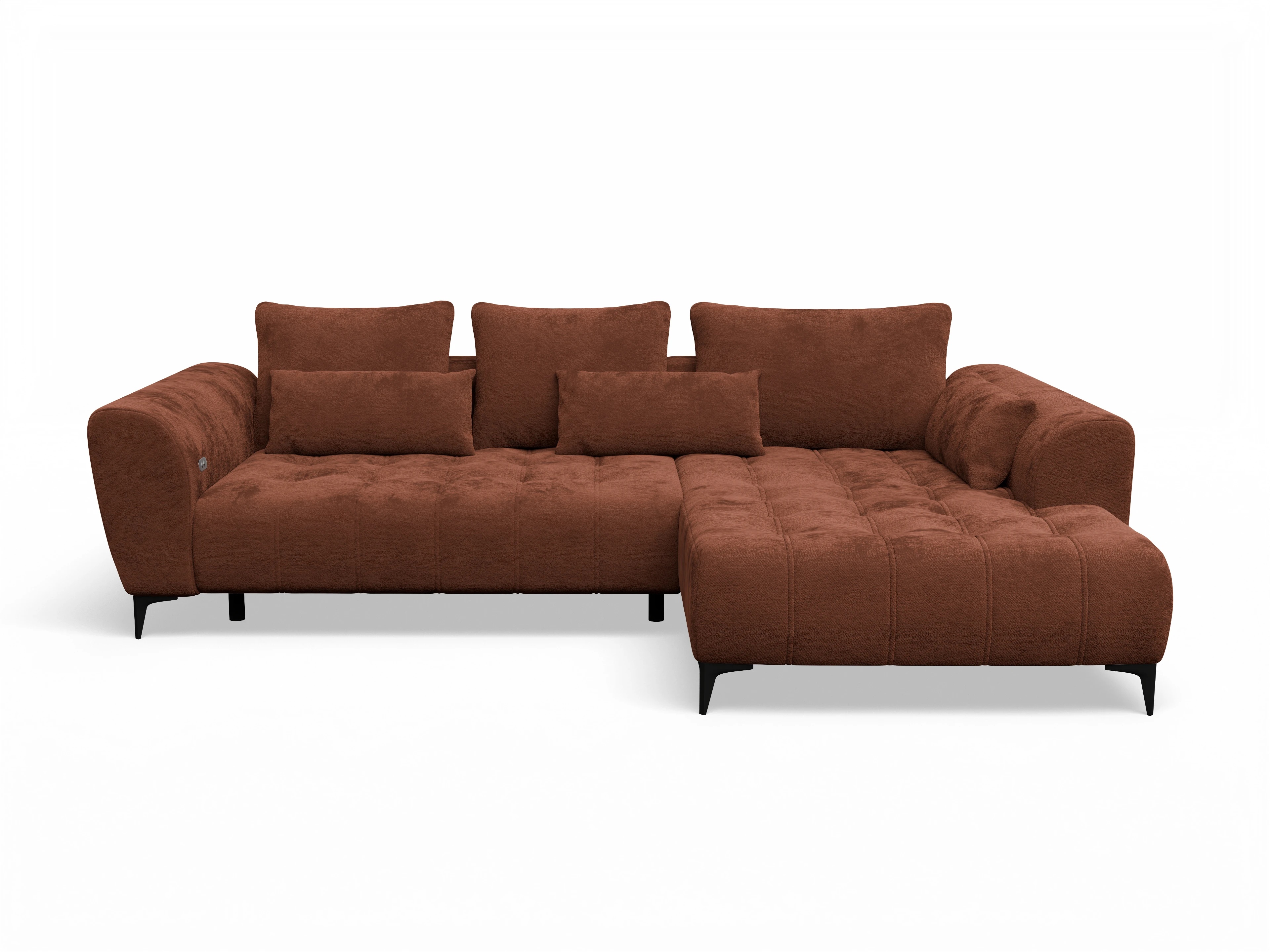 Granada OT Small R Ansicht des Produktes Granada-O Ecksofa rechts Abschluss offen in Stoff Orange