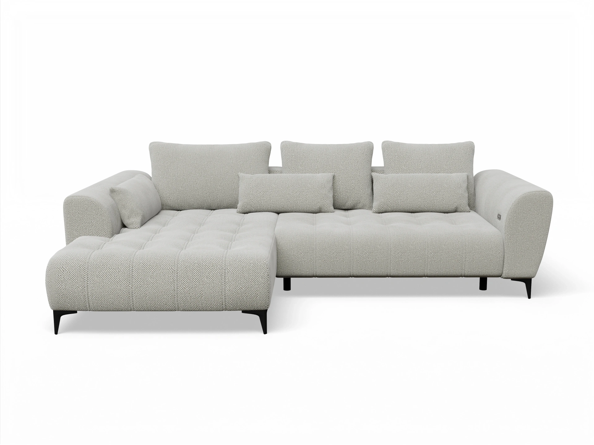Ansicht des Produktes Granada-O Ecksofa links Abschluss offen in Stoff Beige
