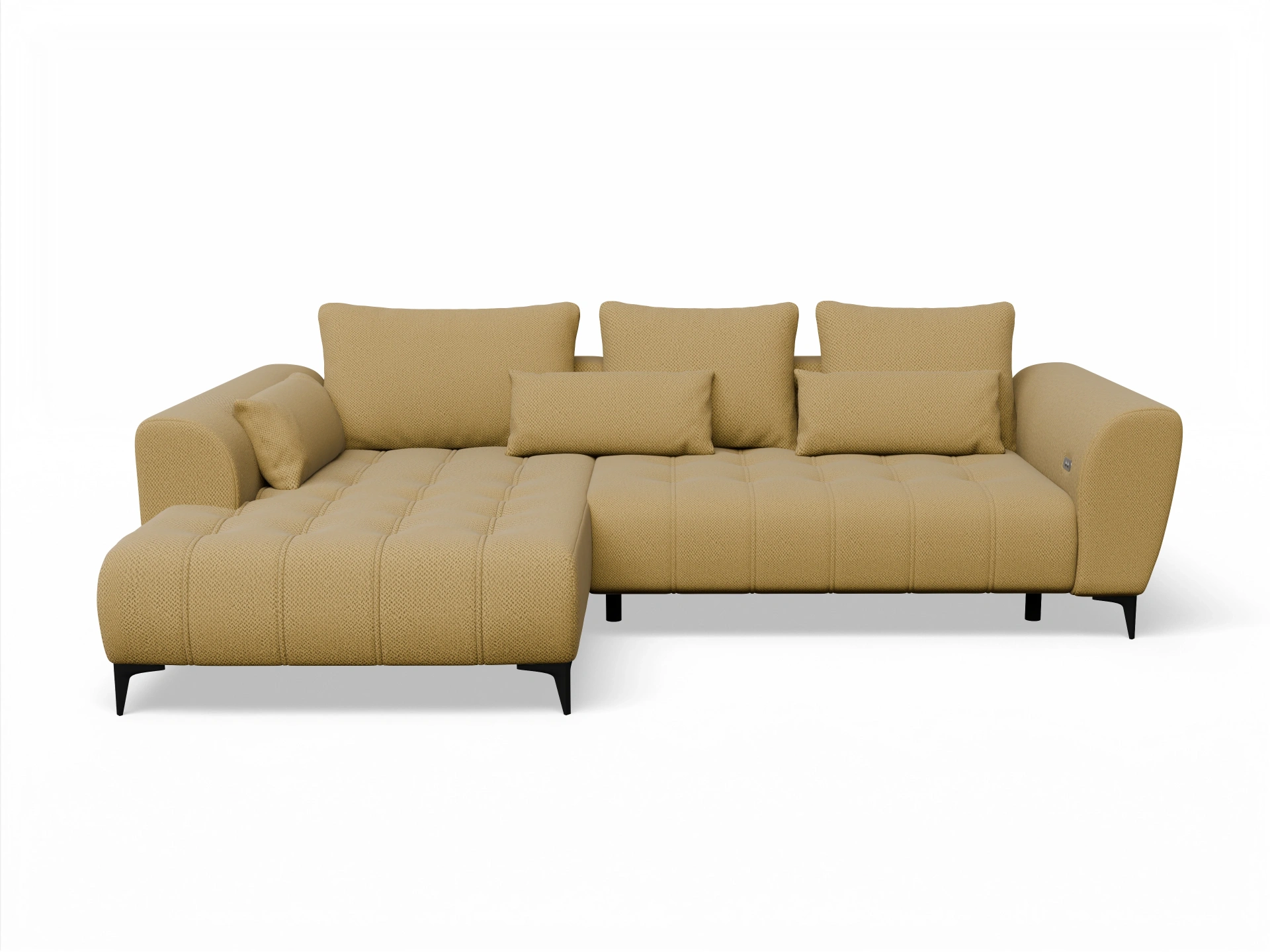 Ansicht des Produktes Granada-O Ecksofa links Abschluss offen in Stoff Gelb