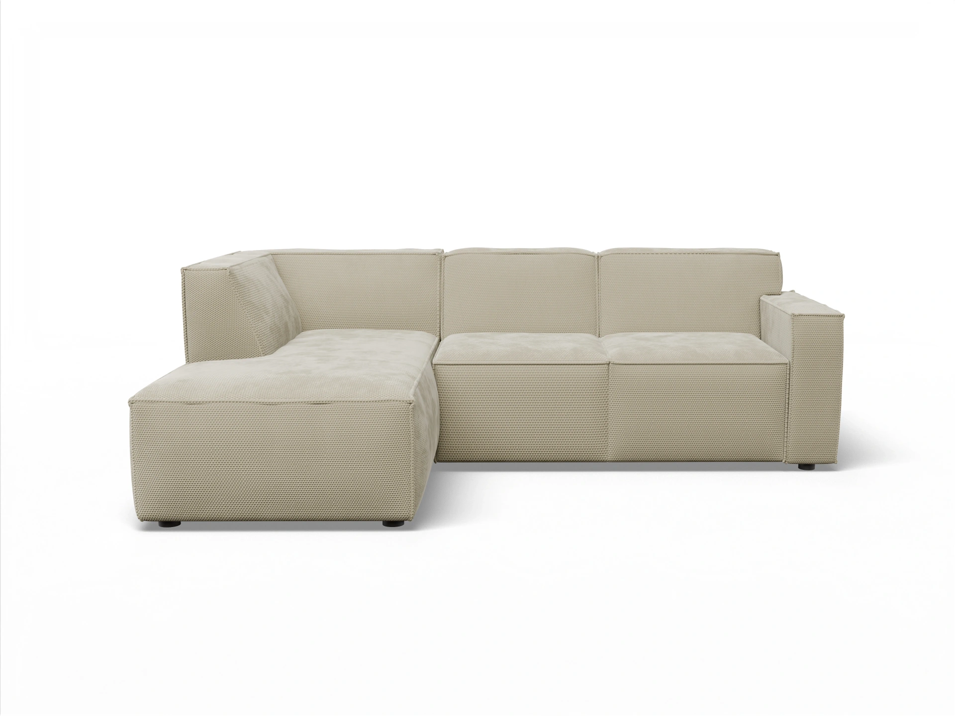 Ansicht des Produktes Esben Ecksofa links Abschluss offen in Stoff Beige