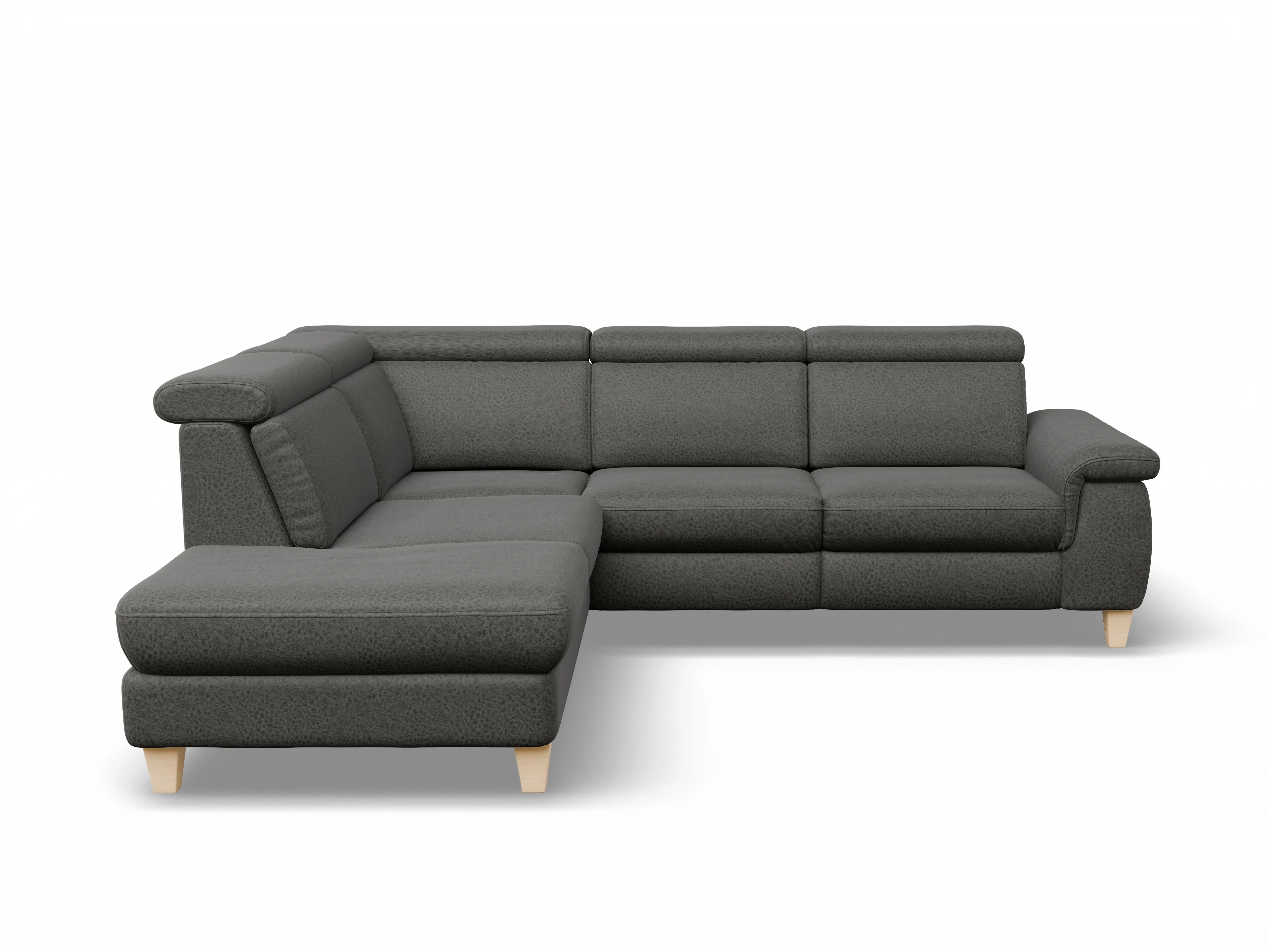 München 1AH WEkl Medium L Ansicht des Produktes München Ecksofa links mit Armlehne in Stoff Grau