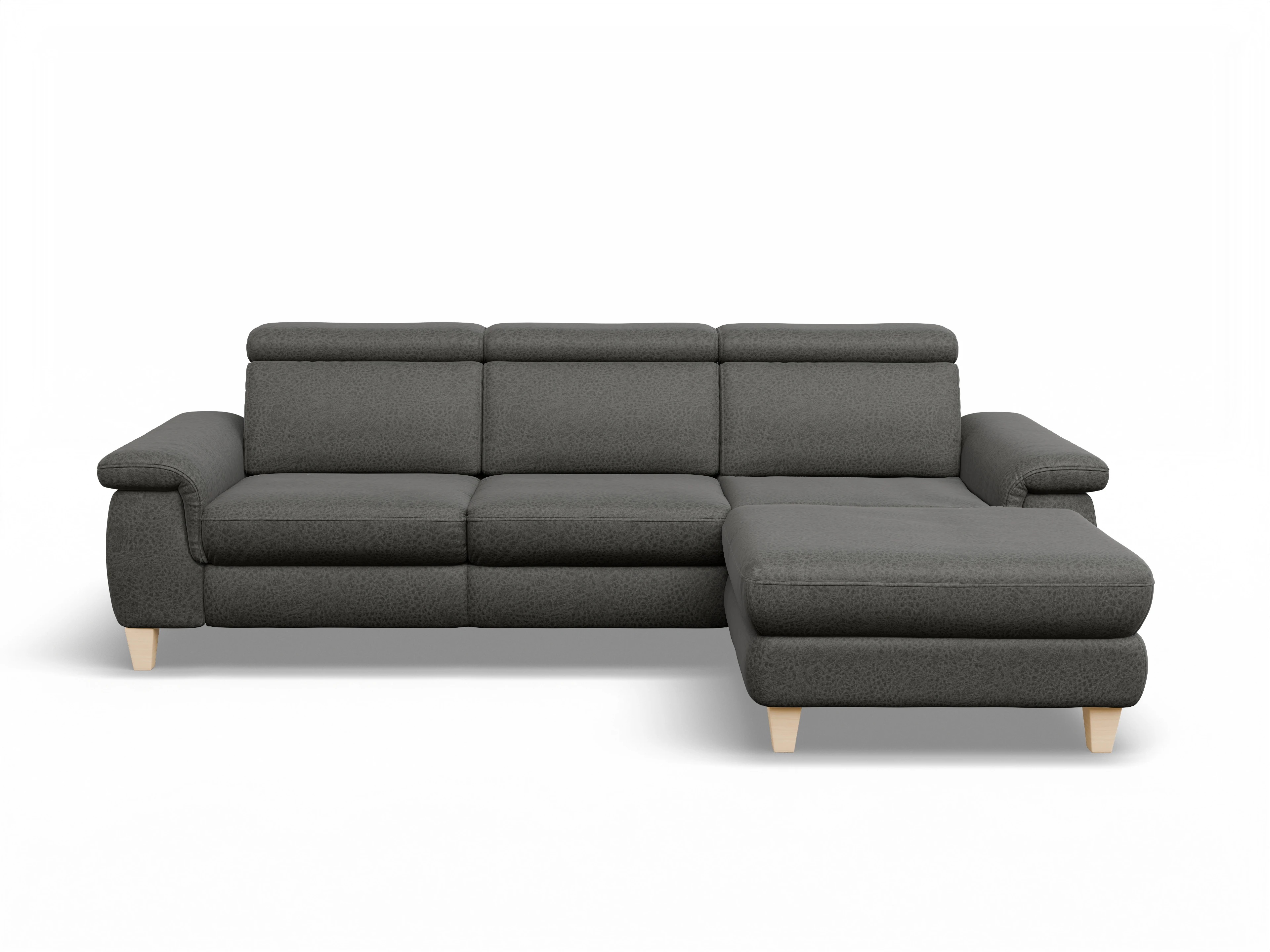 München LO Small R Ansicht des Produktes München Ecksofa rechts Abschluss offen in Stoff Grau
