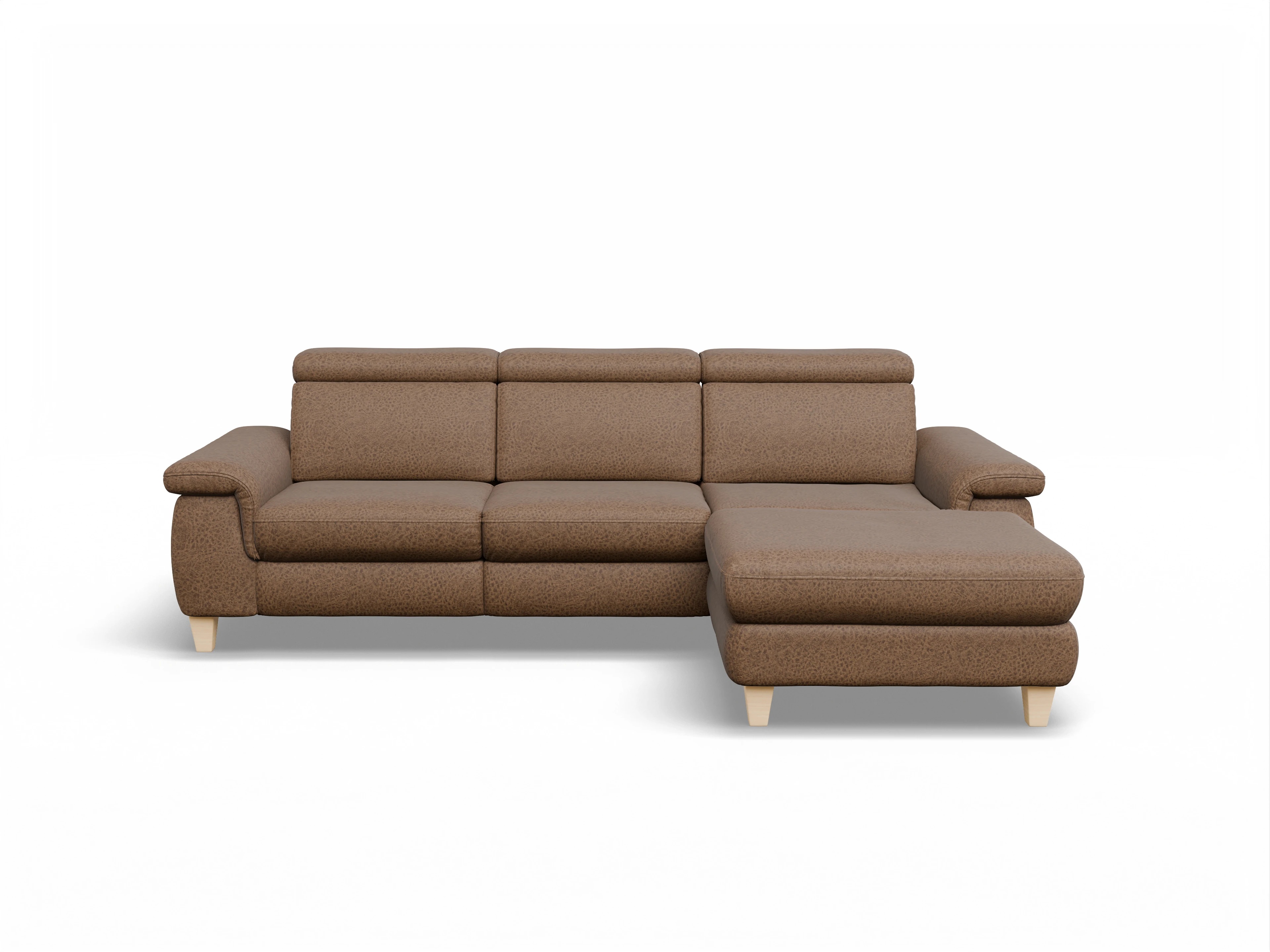 München LO Medium R Ansicht des Produktes München Ecksofa rechts Abschluss offen in Stoff Braun