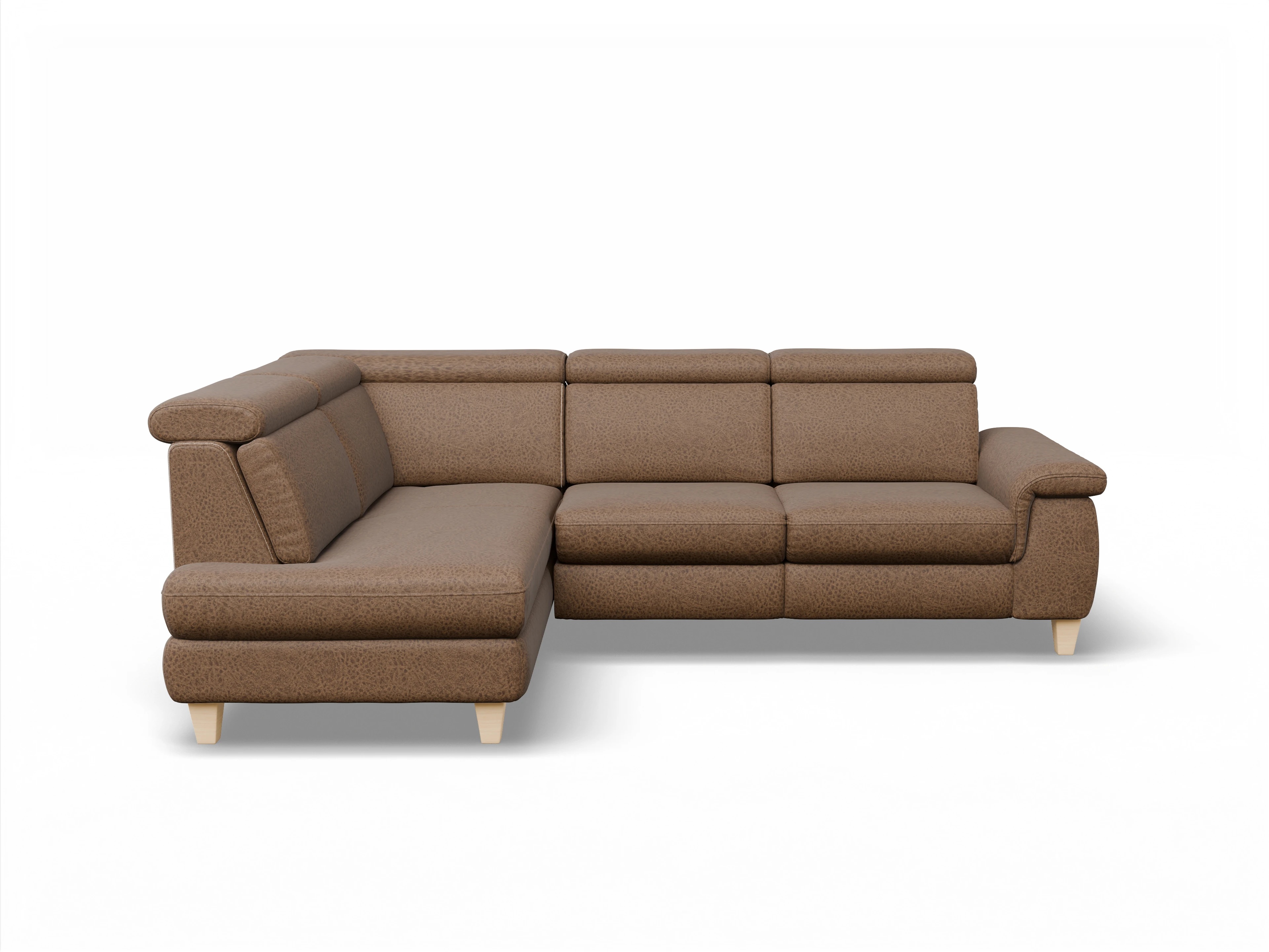 München KO Medium L Ansicht des Produktes München Ecksofa links Abschluss offen in Stoff Braun