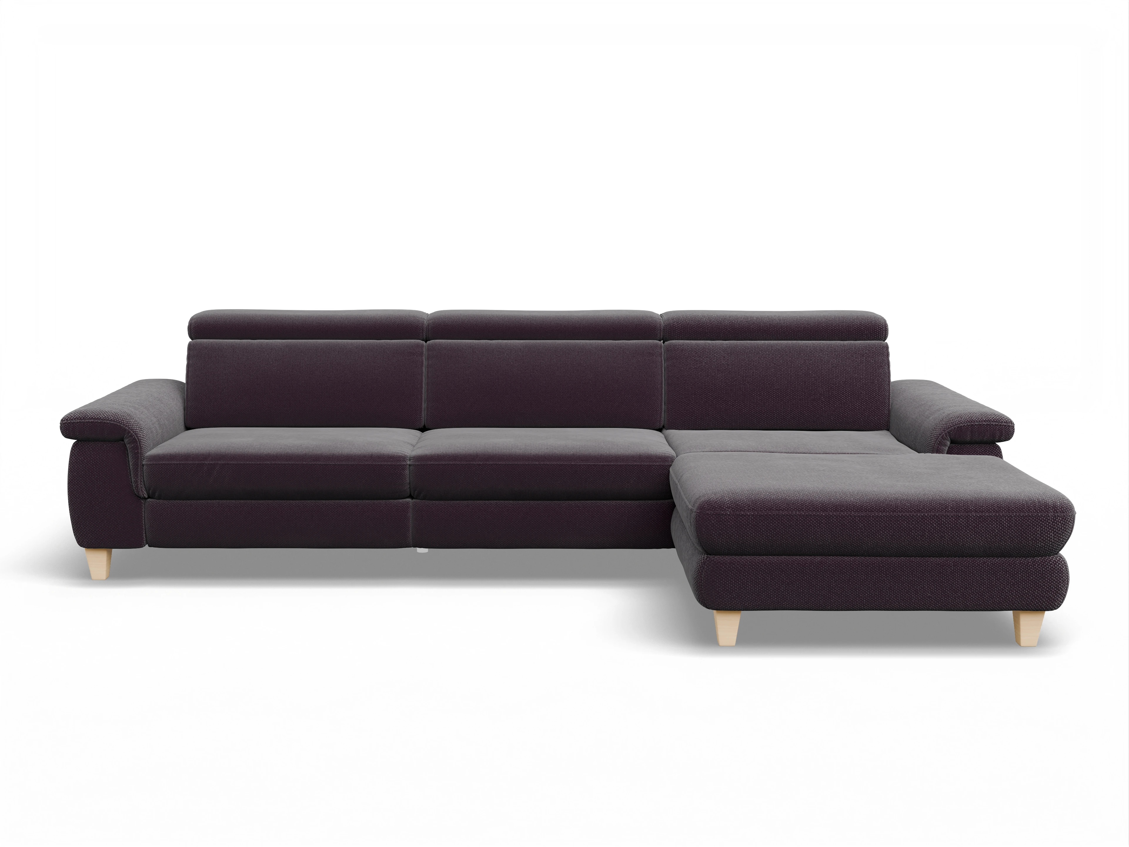 Ansicht des Produktes München Ecksofa rechts Abschluss offen in Stoff Rot