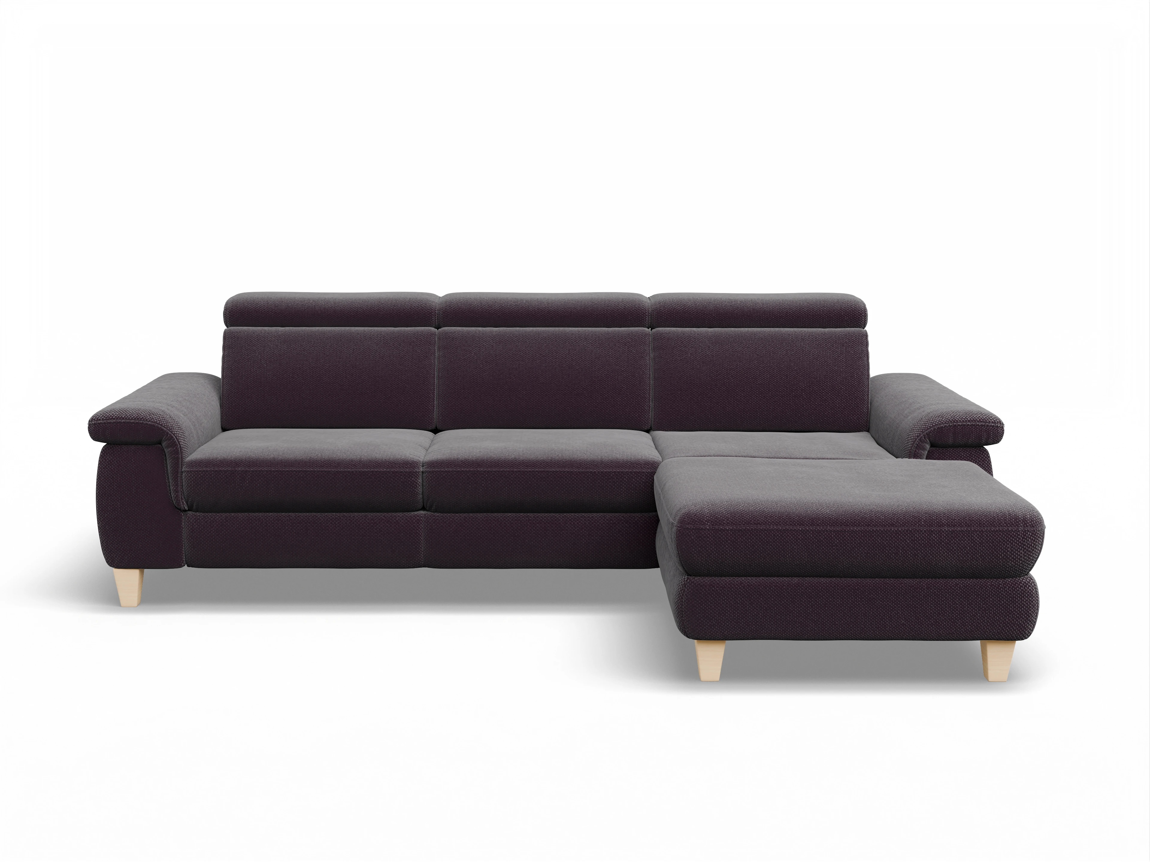 Ansicht des Produktes München Ecksofa rechts Abschluss offen in Stoff Rot