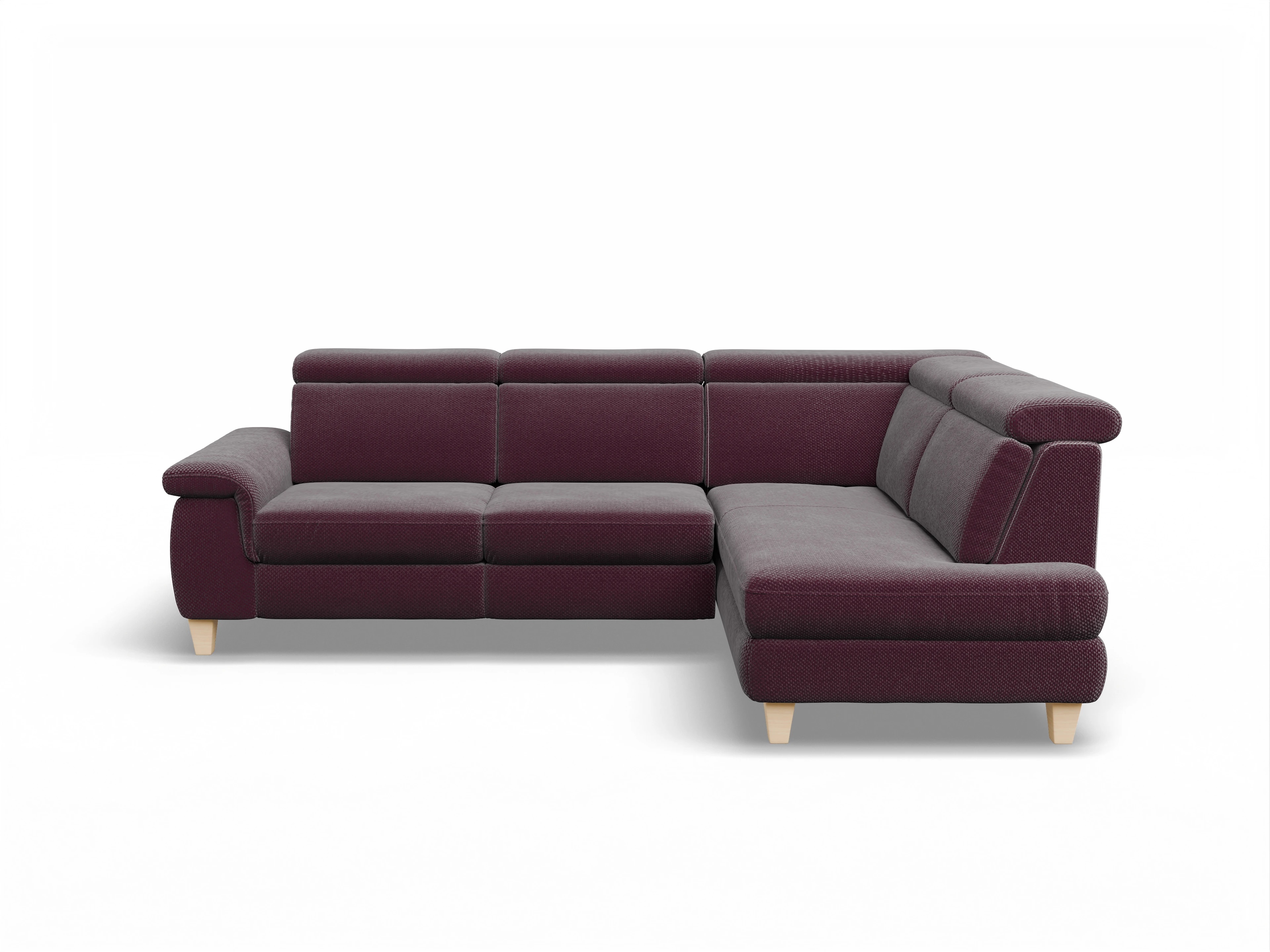 München KO Medium R Ansicht des Produktes München Ecksofa rechts Abschluss offen in Stoff Rot