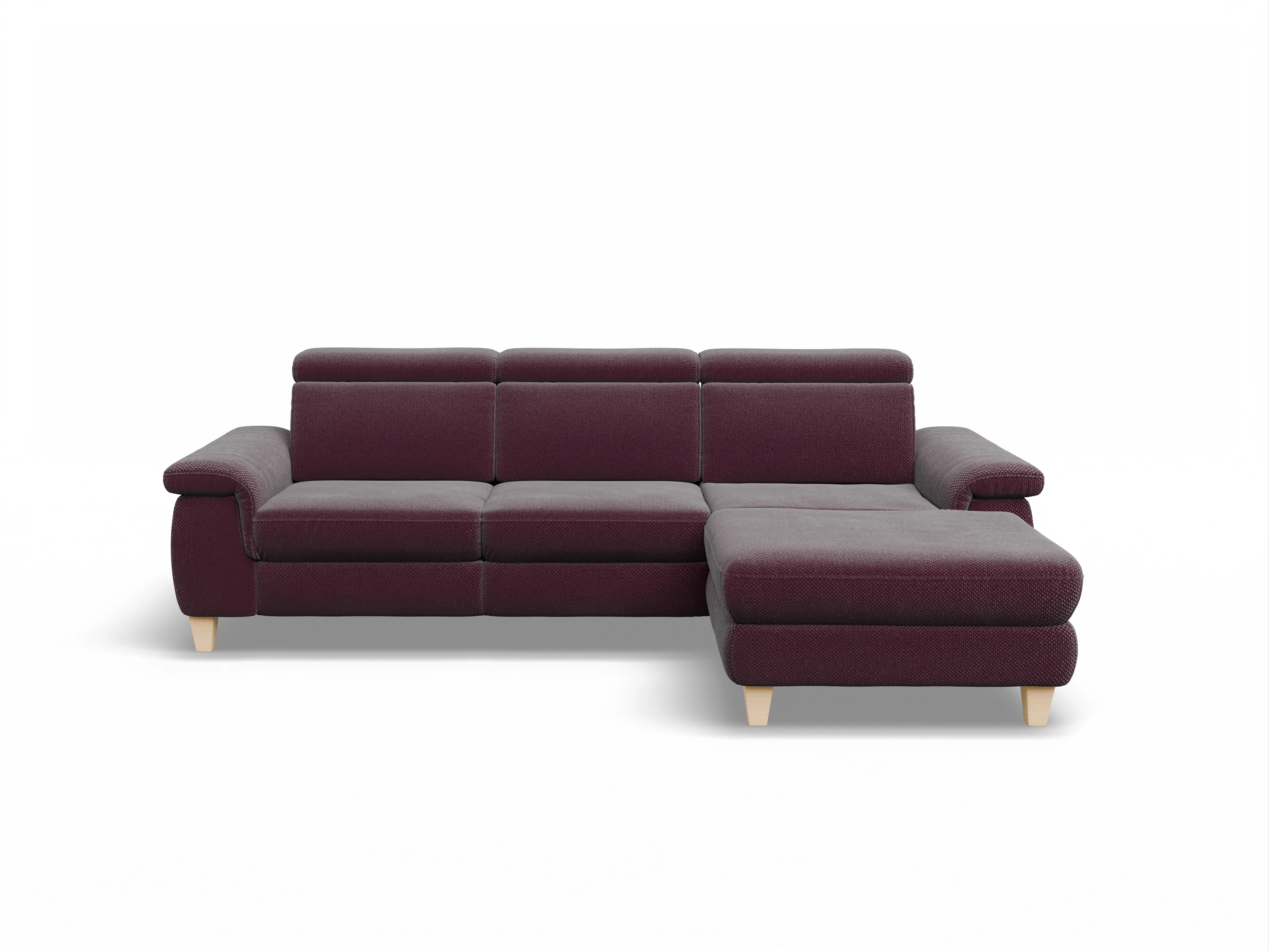München LO Medium R Ansicht des Produktes München Ecksofa rechts Abschluss offen in Stoff Rot