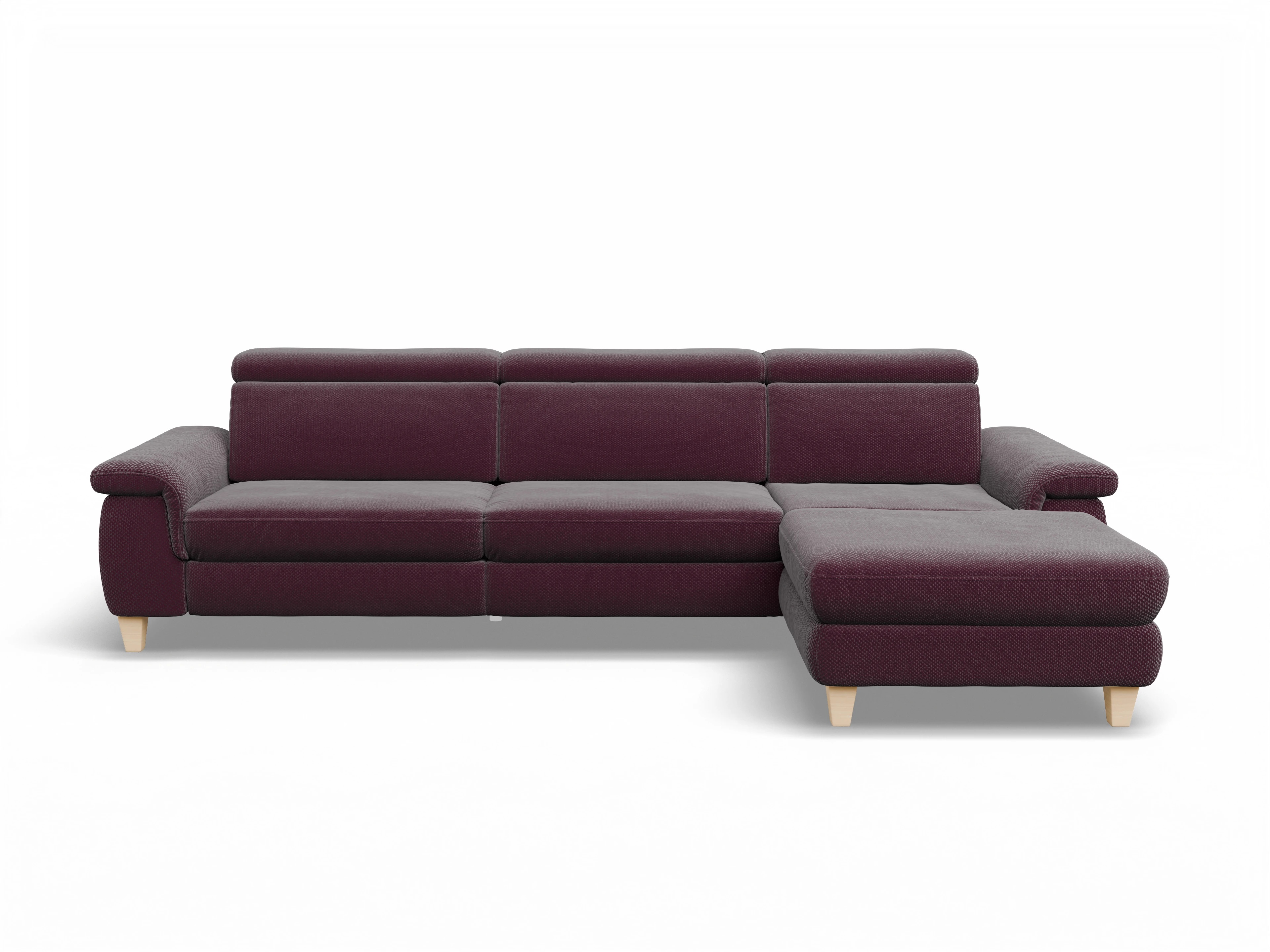 München LO Large R Ansicht des Produktes München Ecksofa rechts Abschluss offen in Stoff Rot