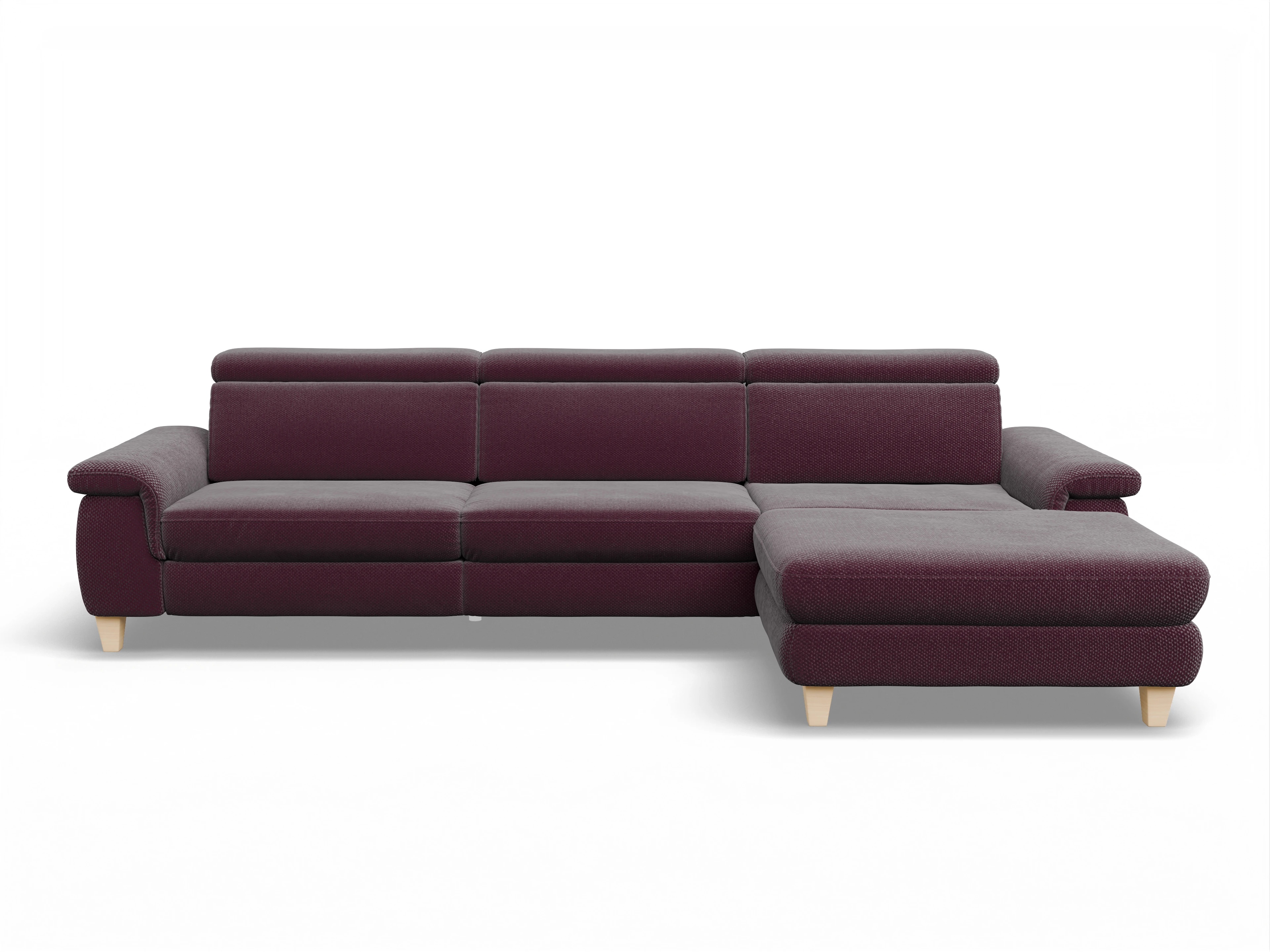 Ansicht des Produktes München Ecksofa rechts Abschluss offen in Stoff Rot