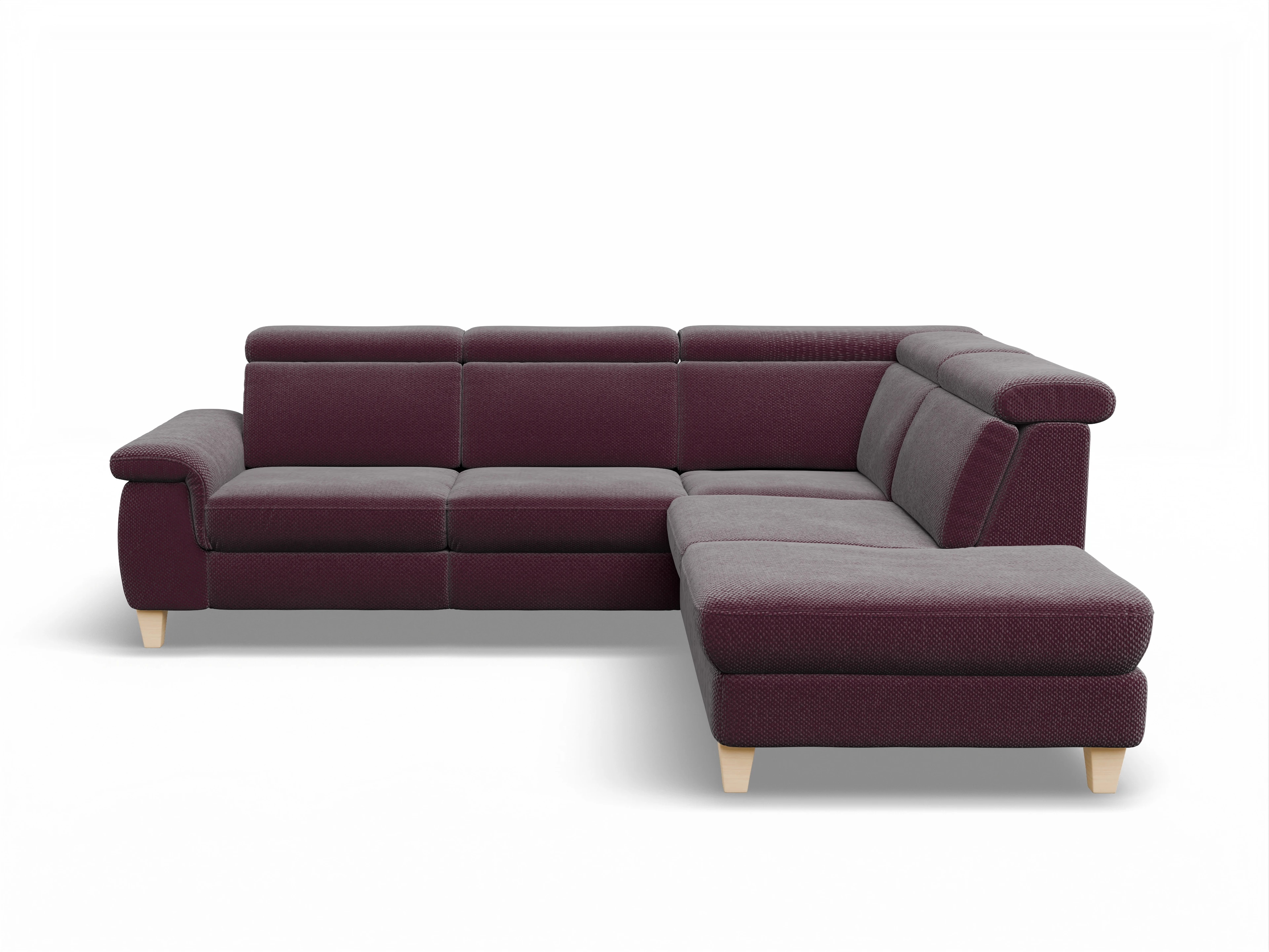 München 1AH WEkl Medium R Ansicht des Produktes München Ecksofa rechts Abschluss offen in Stoff Rot