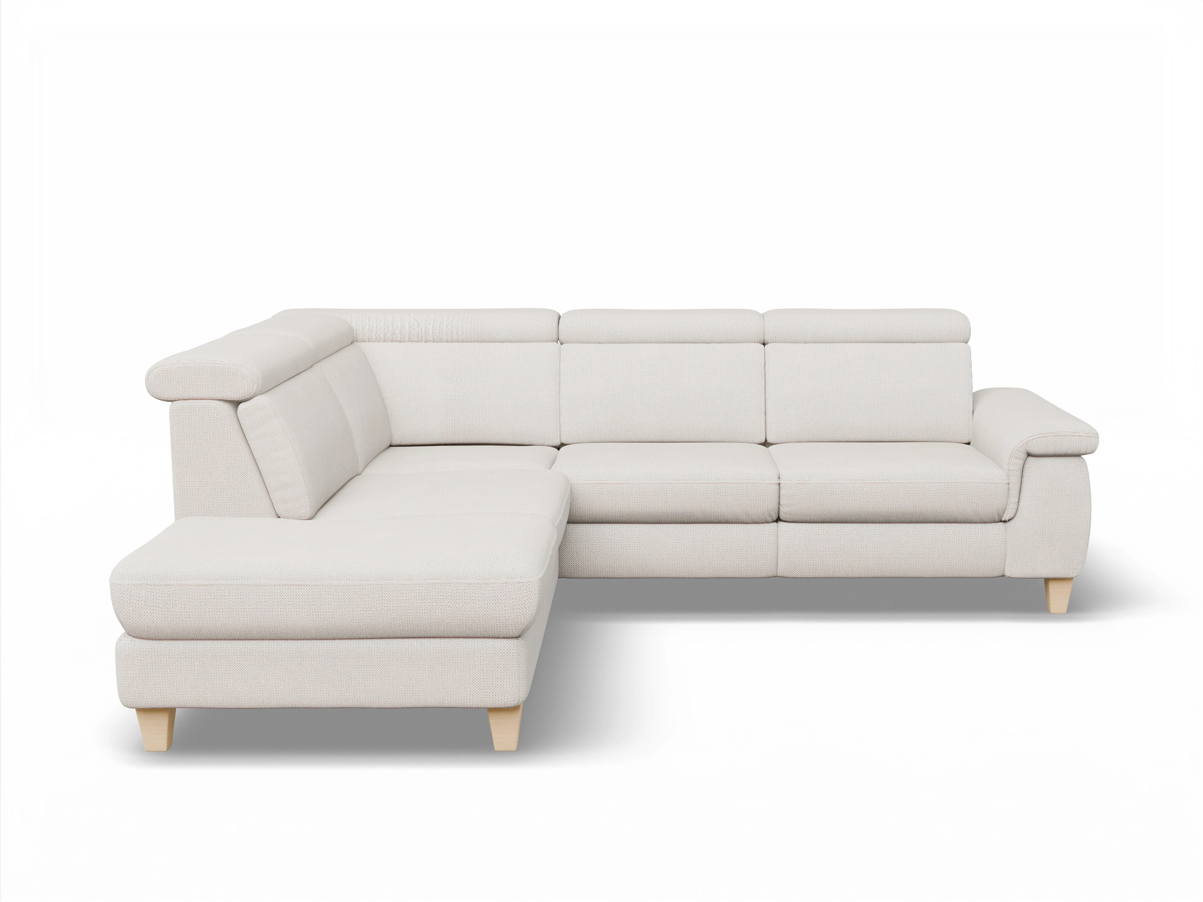 Ansicht des Produktes München Ecksofa links mit Armlehne in Stoff Beige