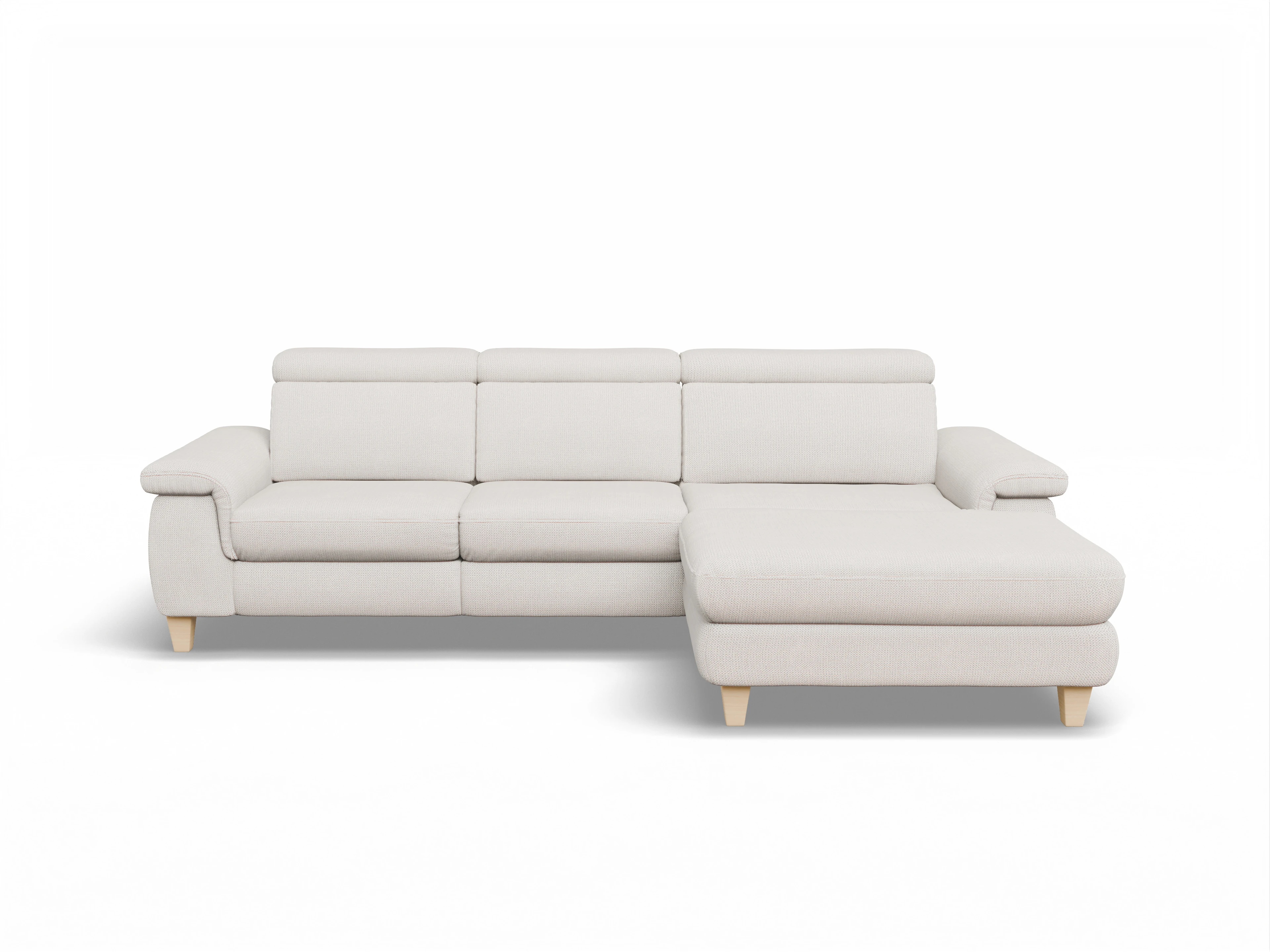 Ansicht des Produktes München Ecksofa rechts Abschluss offen in Stoff Beige