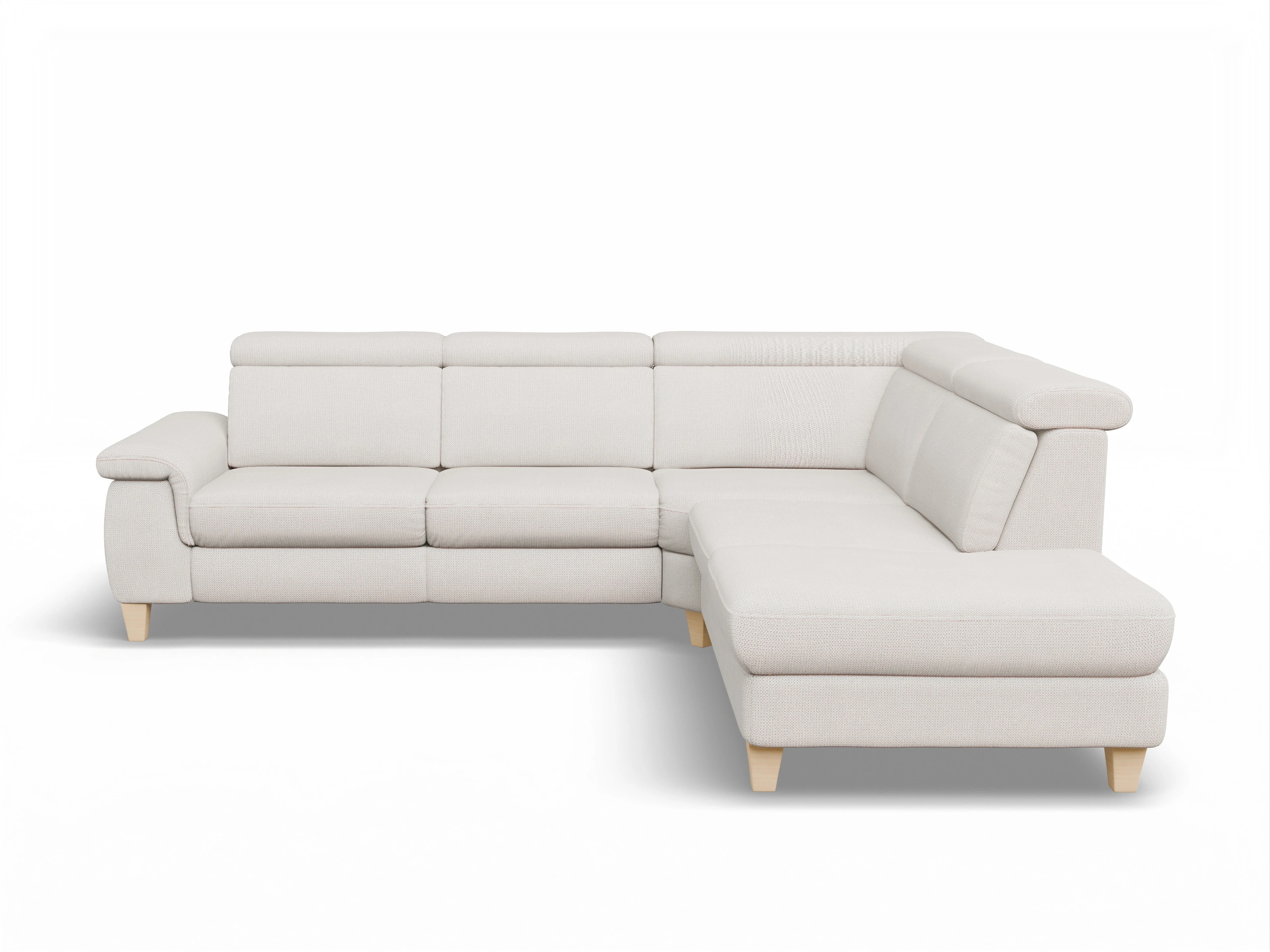 München 1Aho WE Small R Ansicht des Produktes München Ecksofa rechts Abschluss offen in Stoff Beige